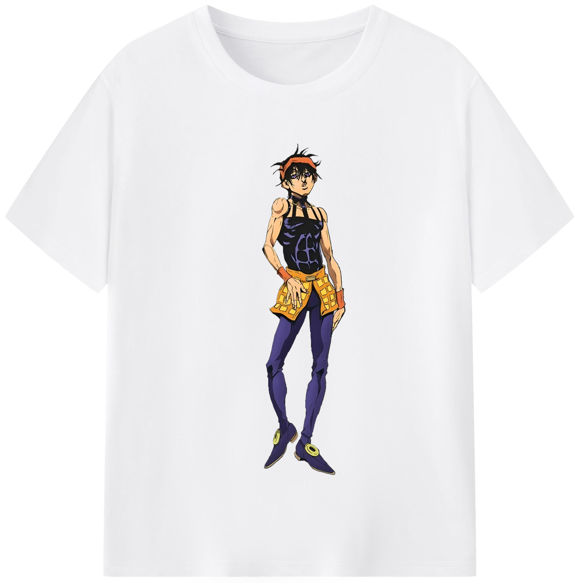 （画像用） ジョジョの奇妙な冒険 ナランチャ?ギルガ JoJo's Bizarre Adventure Narancia Ghirga 綿100％半袖Tシャツ（フロントプリント）
