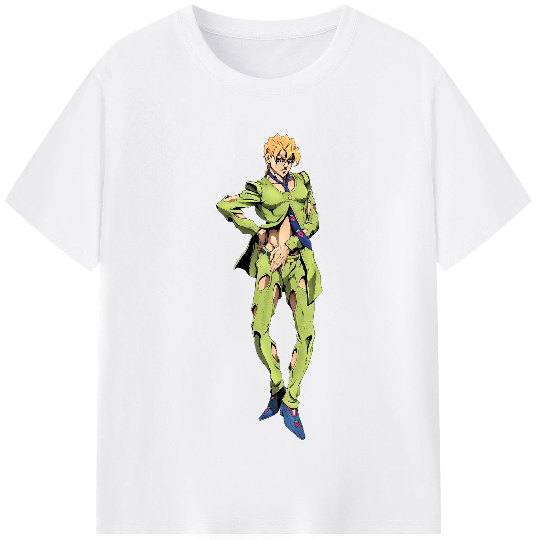 （画像用） ジョジョの奇妙な冒険 パンナコッタ?フー JoJo's Bizarre Adventure Pannacotta Fugo 綿100％半袖Tシャツ（フロントプリント）