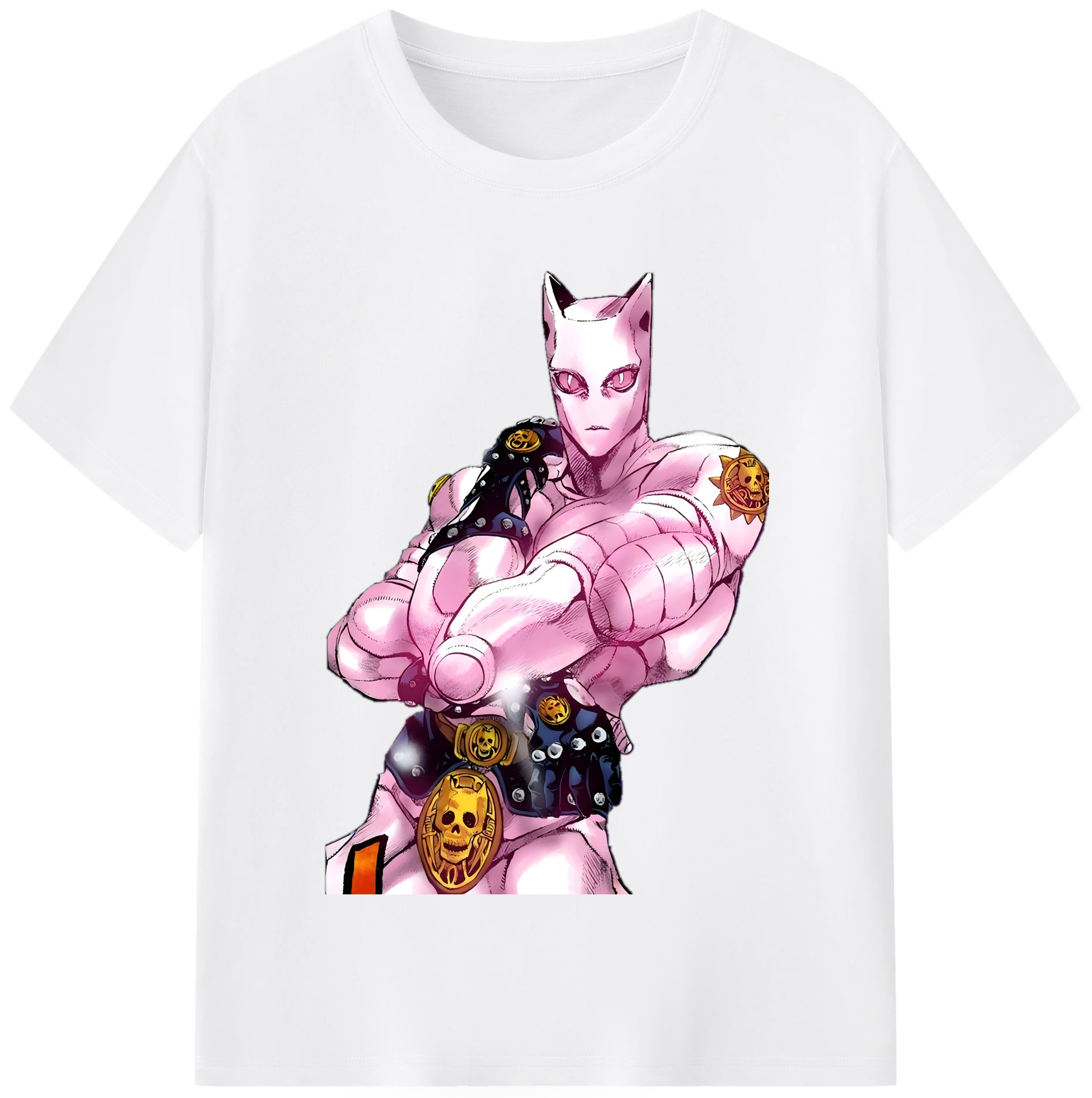 （画像用） ジョジョの奇妙な冒険 きら よしかげ JoJo's Bizarre Adventure Kira Yoshikage 綿100％半袖Tシャツ（フロントプリント）