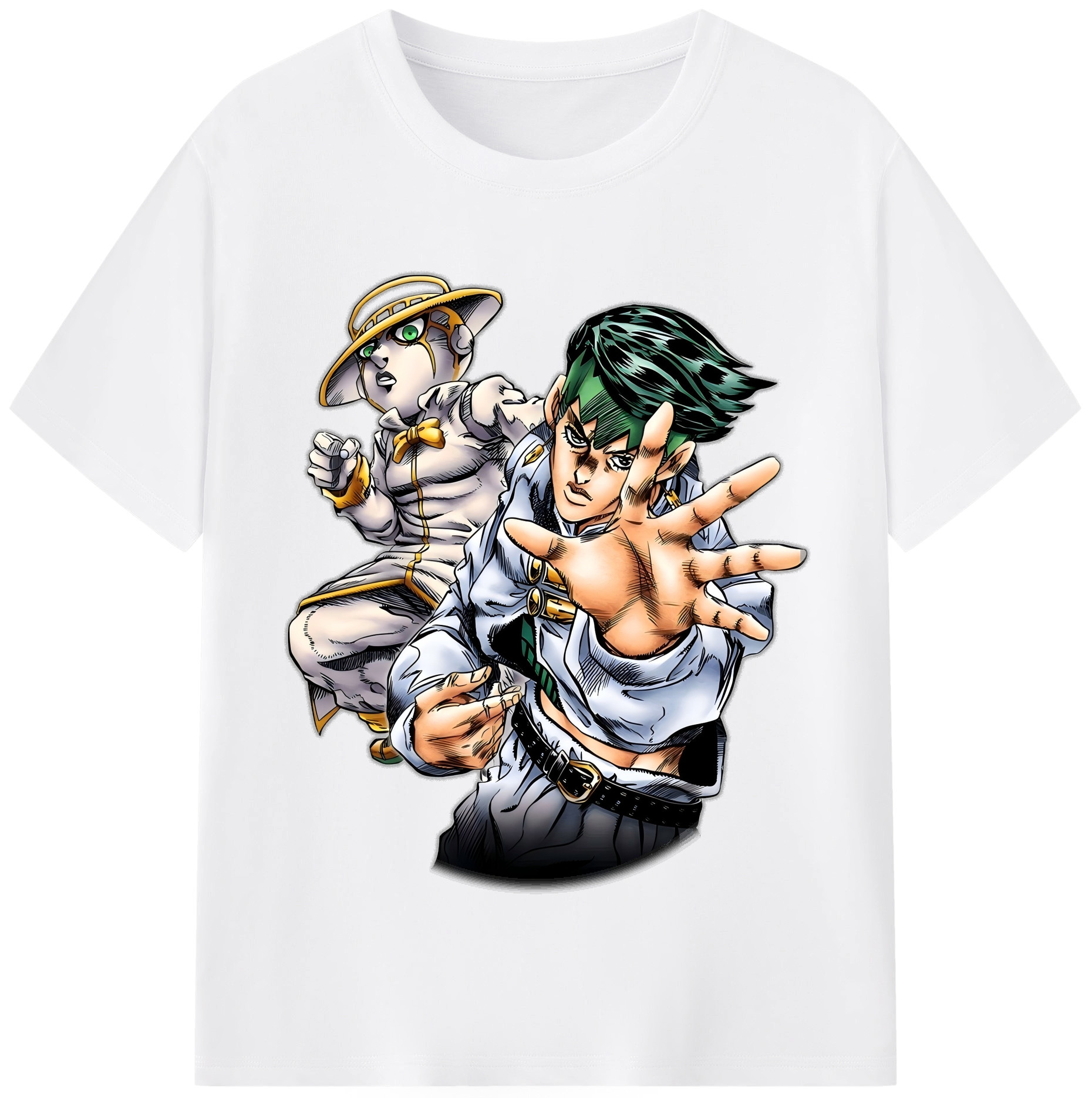 （画像用） ジョジョの奇妙な冒険 岸辺 露伴（きしべ ろはん） JoJo's Bizarre Adventure Rohan Kishibe 綿100％半袖Tシャツ（フロントプリント）