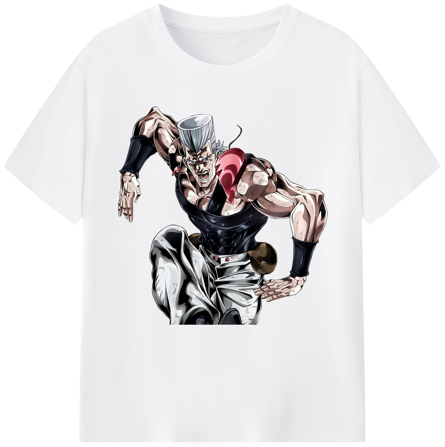（画像用） ジョジョの奇妙な冒険 ジャン＝ピエール?ポルナレフ JoJo's Bizarre Adventure Jan Pierre Polnareff 綿100％半袖Tシャツ（フロントプリント）
