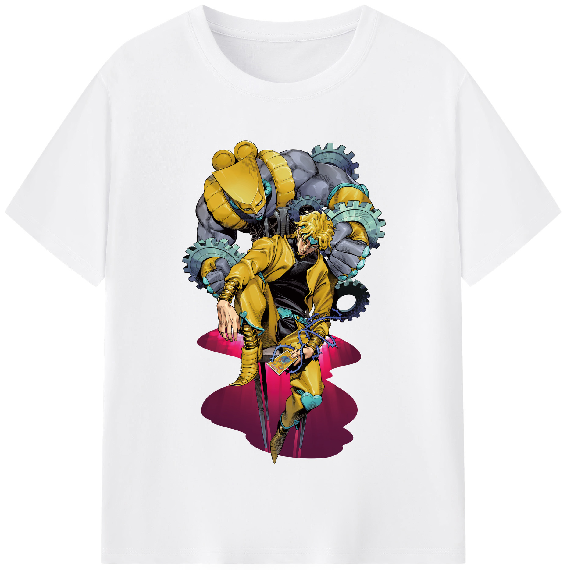 （画像用） ジョジョの奇妙な冒険 ディオ?ブランドー JoJo's Bizarre Adventure Dio Brando 綿100％半袖Tシャツ（フロントプリント）