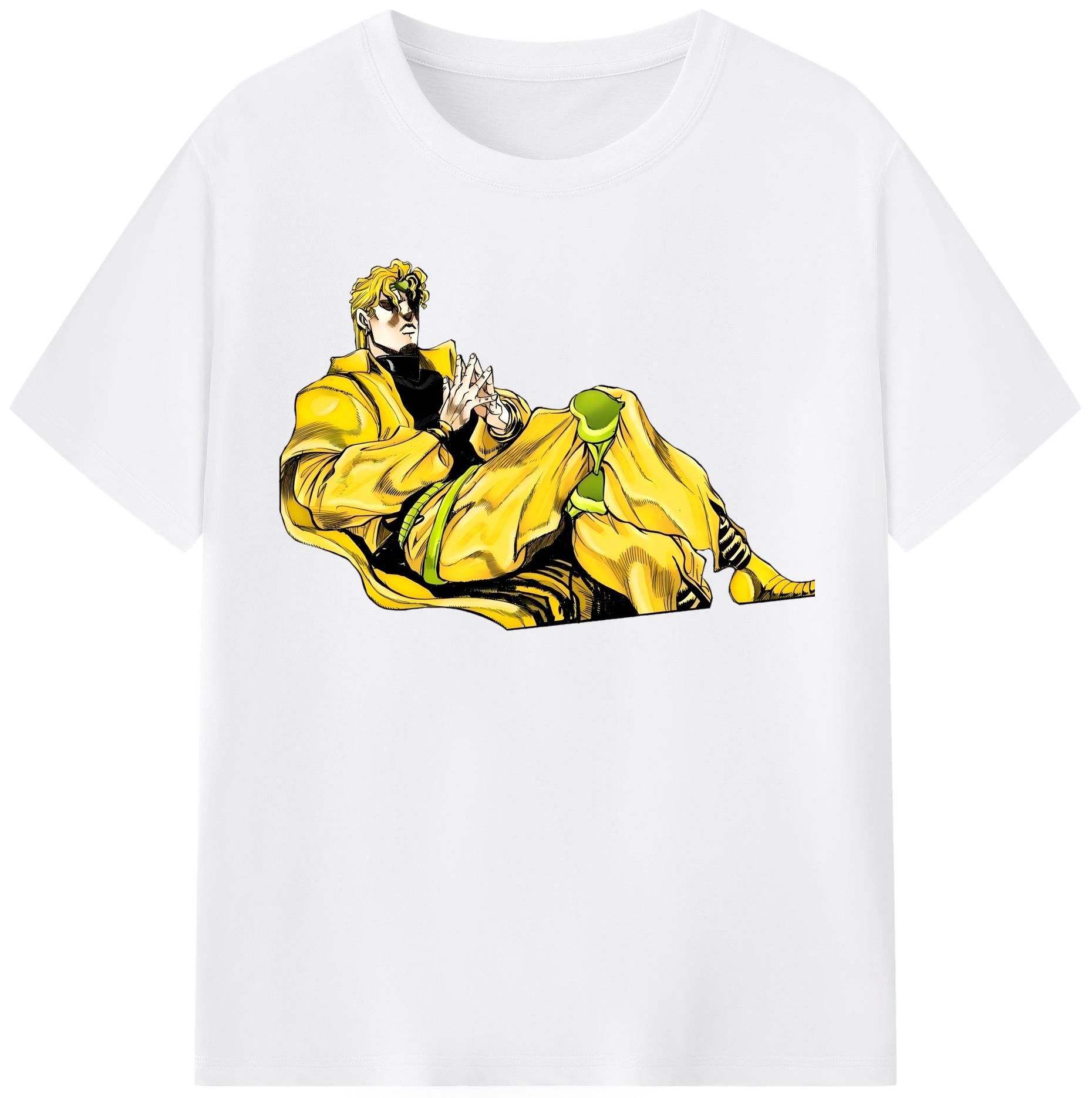 （画像用） ジョジョの奇妙な冒険 ディオ?ブランドー JoJo's Bizarre Adventure Dio Brando 綿100％半袖Tシャツ（フロントプリント）