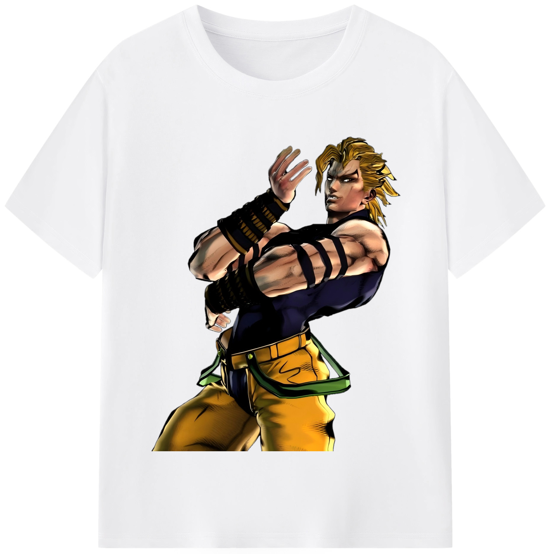 （画像用） ジョジョの奇妙な冒険 ディオ?ブランドー JoJo's Bizarre Adventure Dio Brando 綿100％半袖Tシャツ（フロントプリント）