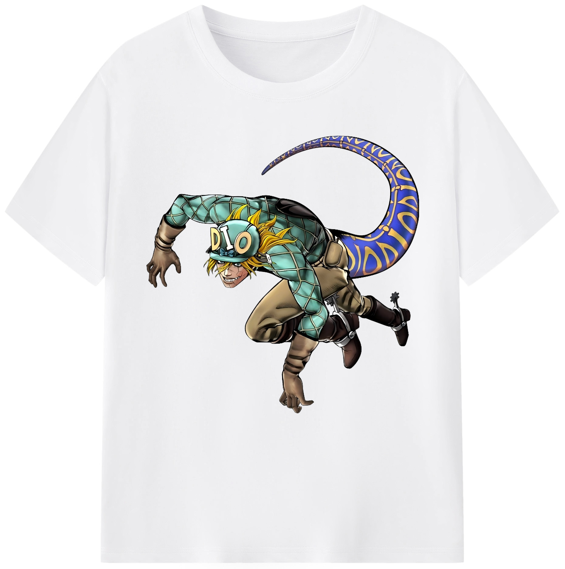 （画像用） ジョジョの奇妙な冒険 ディオ?ブランドー JoJo's Bizarre Adventure Dio Brando 綿100％半袖Tシャツ（フロントプリント）