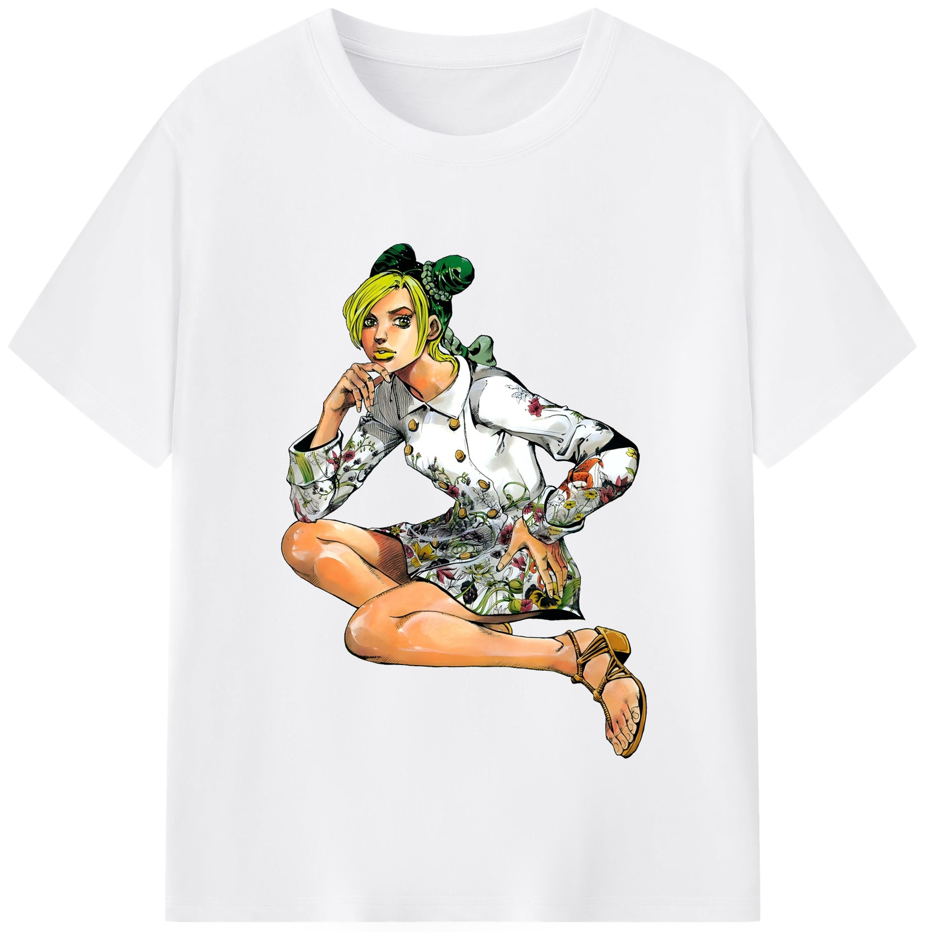 （画像用） "ジョジョの奇妙な冒険 くうじょう ジョリーン JoJo's Bizarre Adventure Jolyne Cujoh " 綿100％半袖Tシャツ（フロントプリント）