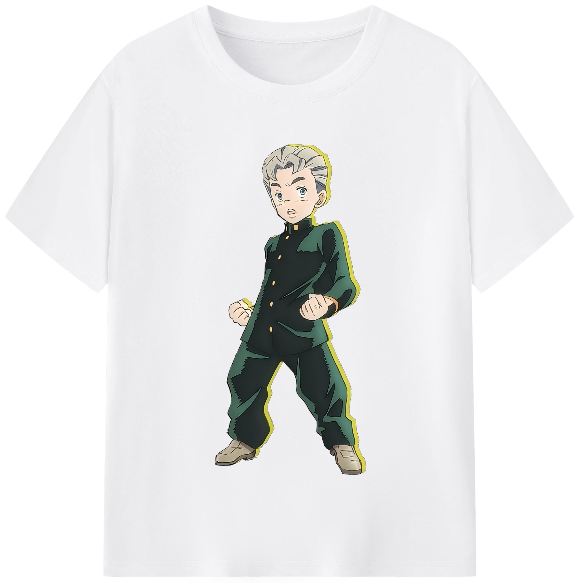 （画像用） ジョジョの奇妙な冒険 広瀨康一 JoJo's Bizarre Adventure Hirose Koichi 綿100％半袖Tシャツ（フロントプリント）