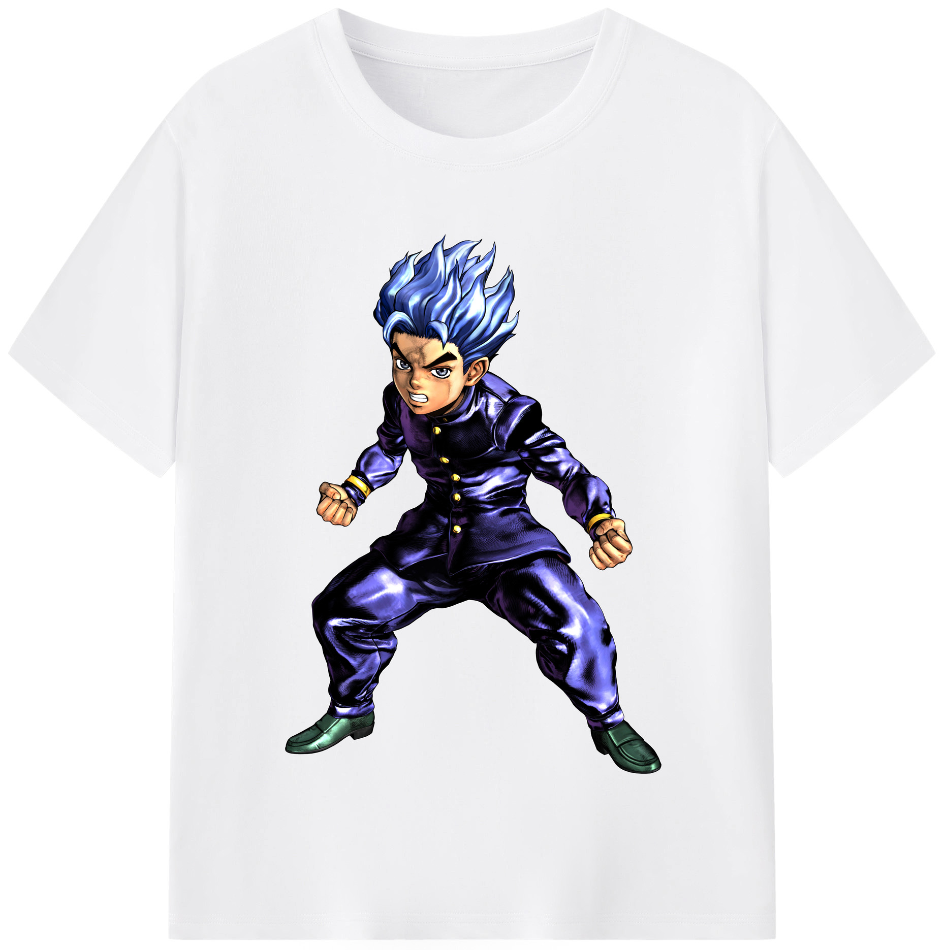 （画像用） ジョジョの奇妙な冒険 広瀨康一 JoJo's Bizarre Adventure Hirose Koichi 綿100％半袖Tシャツ（フロントプリント）