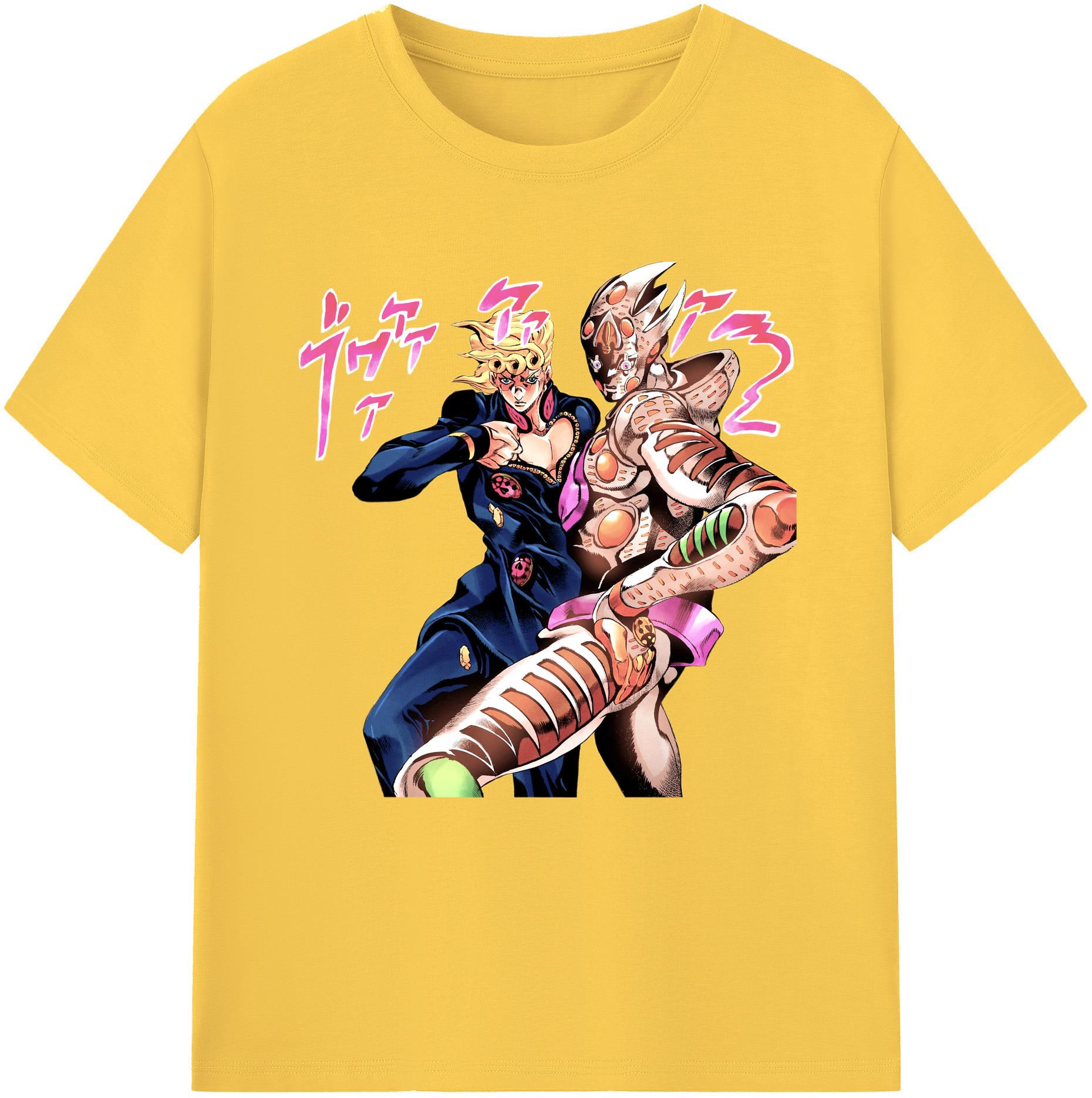 （画像用） ジョジョの奇妙な冒険 ジョルノ?ジョバァーナ JoJo's Bizarre Adventure Giorno Giovanna 綿100％半袖Tシャツ（フロントプリント）