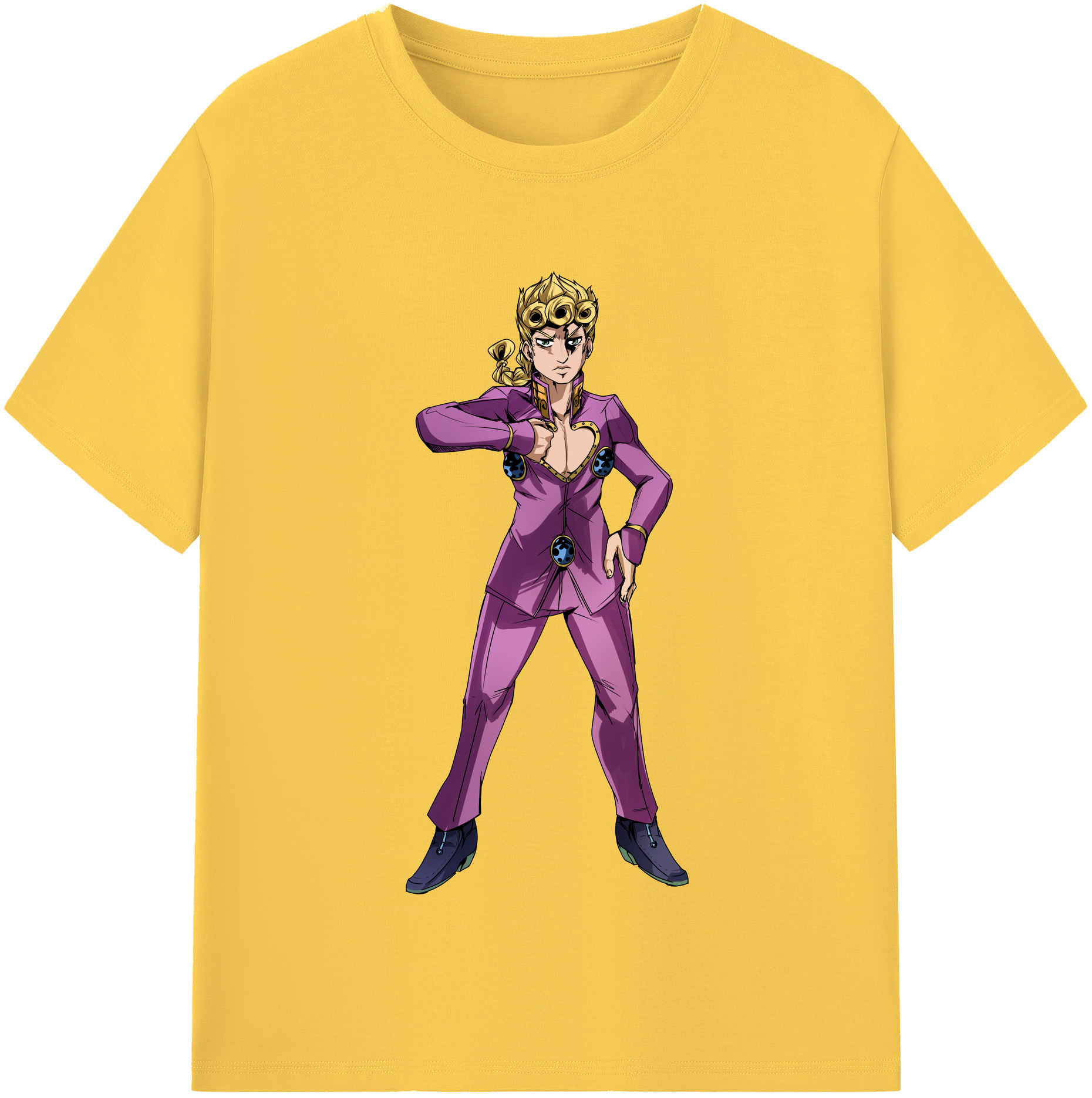（画像用） ジョジョの奇妙な冒険 ジョルノ?ジョバァーナ JoJo's Bizarre Adventure Giorno Giovanna 綿100％半袖Tシャツ（フロントプリント）