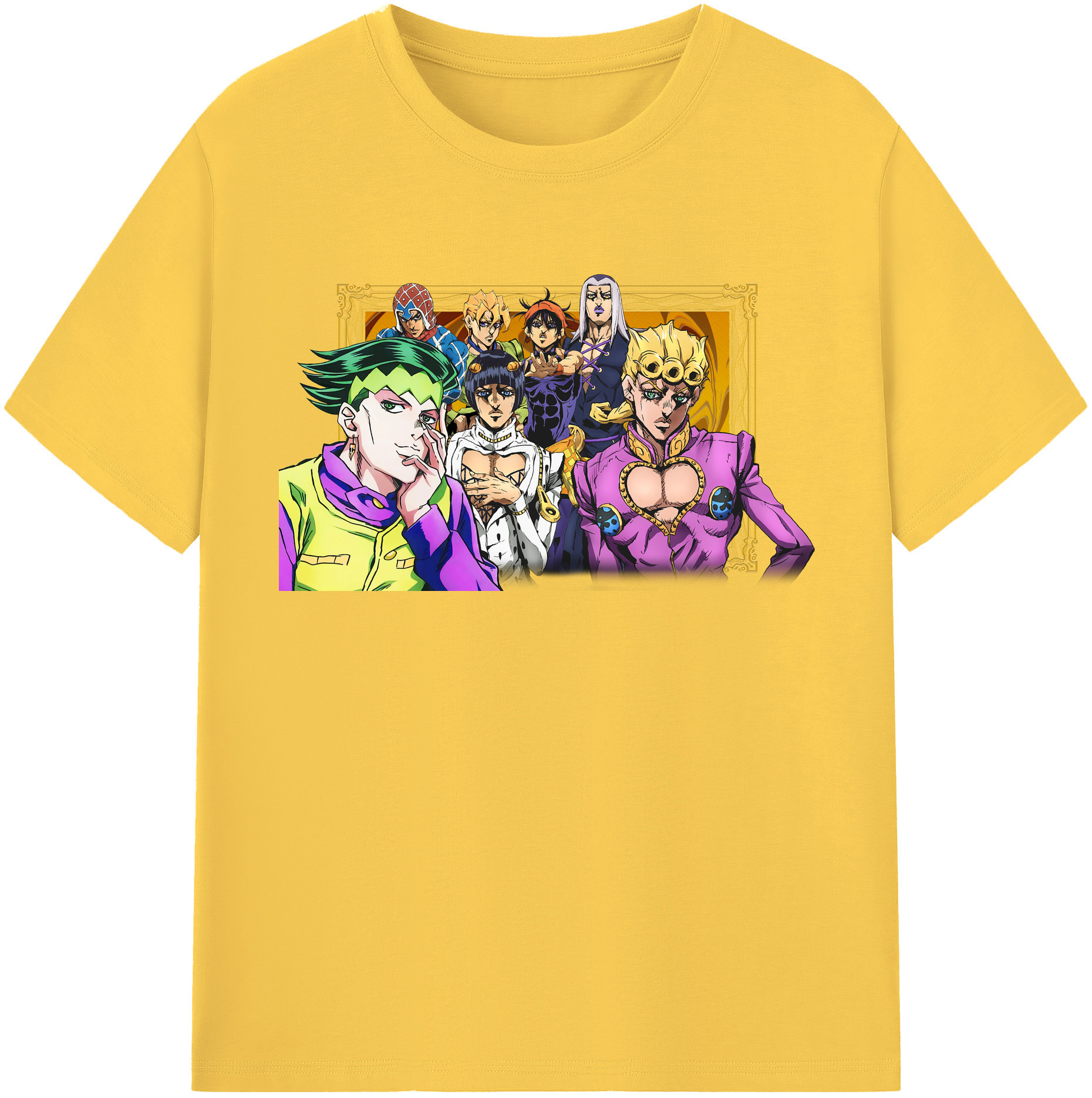 （画像用） ジョジョの奇妙な冒険 ジョルノ?ジョバァーナ JoJo's Bizarre Adventure Giorno Giovanna 綿100％半袖Tシャツ（フロントプリント）