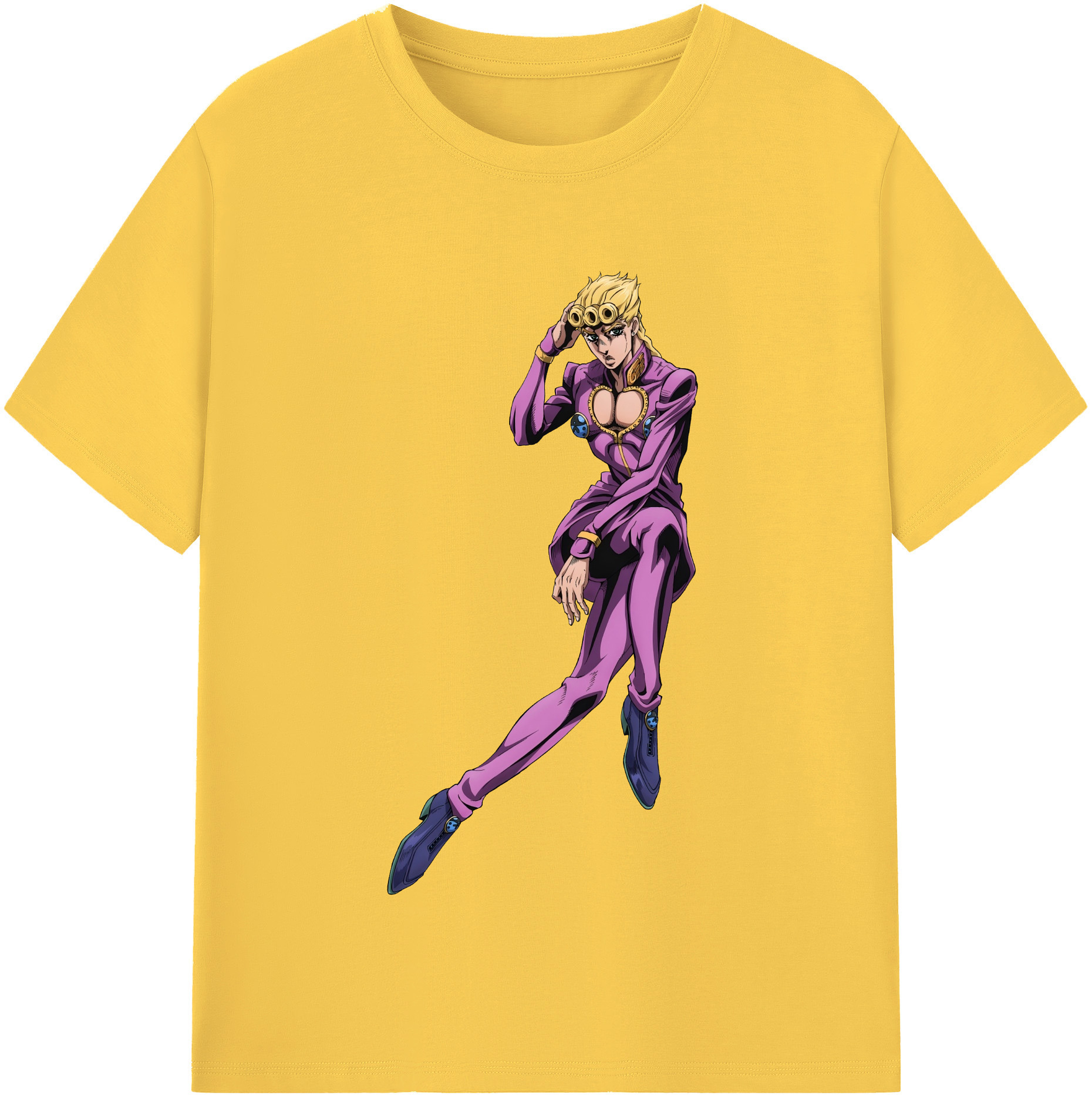 （画像用） ジョジョの奇妙な冒険 ジョルノ?ジョバァーナ JoJo's Bizarre Adventure Giorno Giovanna 綿100％半袖Tシャツ（フロントプリント）