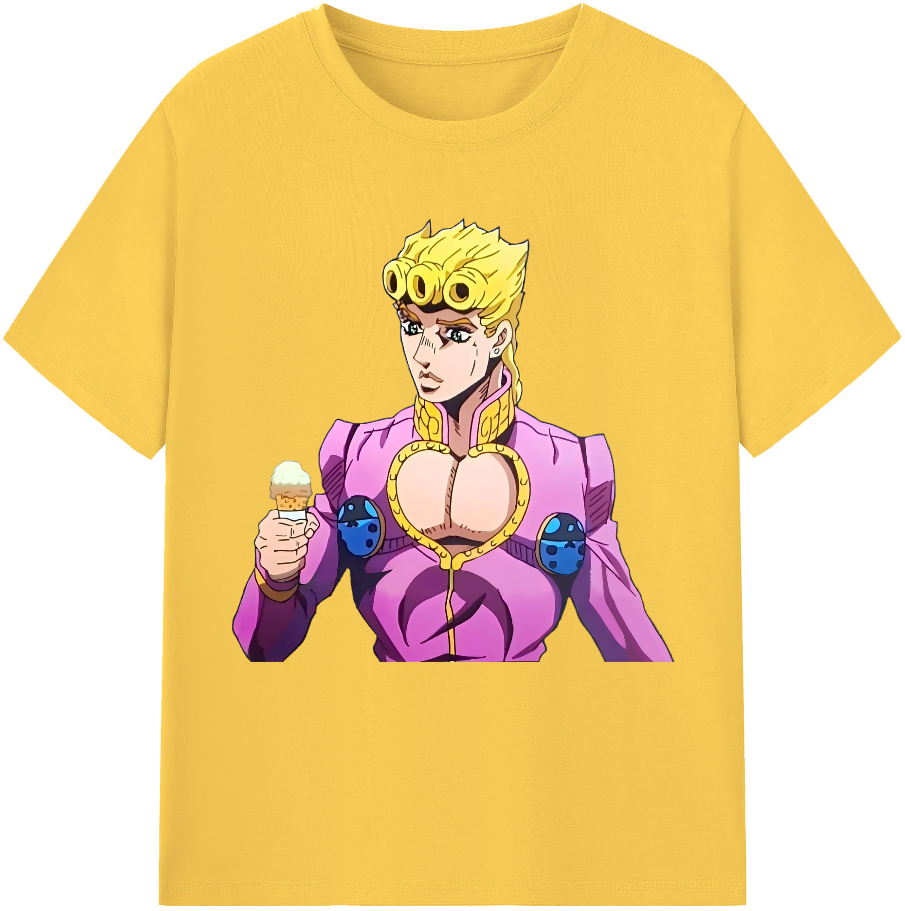 （画像用） ジョジョの奇妙な冒険 ジョルノ?ジョバァーナ JoJo's Bizarre Adventure Giorno Giovanna 綿100％半袖Tシャツ（フロントプリント）