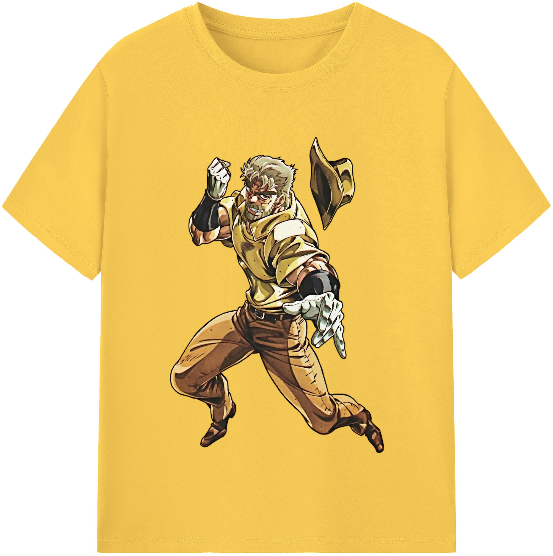 （画像用） ジョジョの奇妙な冒険 ジョセフ?ジョースター JoJo's Bizarre Adventure Joseph Joestar 綿100％半袖Tシャツ（フロントプリント）
