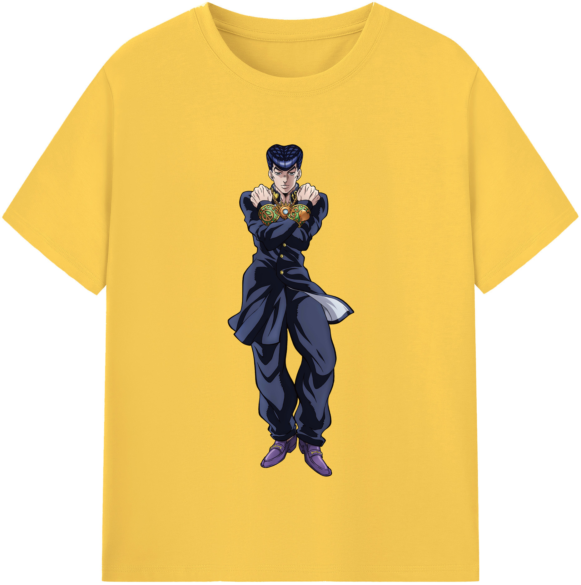 （画像用） ジョジョの奇妙な冒険 ひがしかた じょうすけ JoJo's Bizarre Adventure Higashikata Josuke 綿100％半袖Tシャツ（フロントプリント）