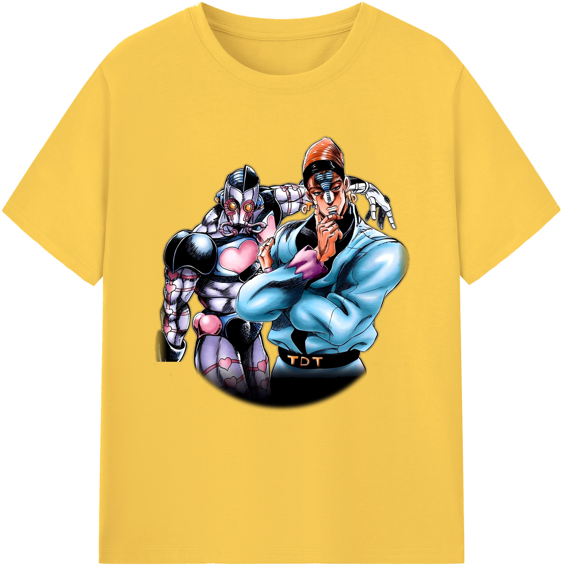 （画像用） ジョジョの奇妙な冒険 ひがしかた じょうすけ JoJo's Bizarre Adventure Higashikata Josuke 綿100％半袖Tシャツ（フロントプリント）