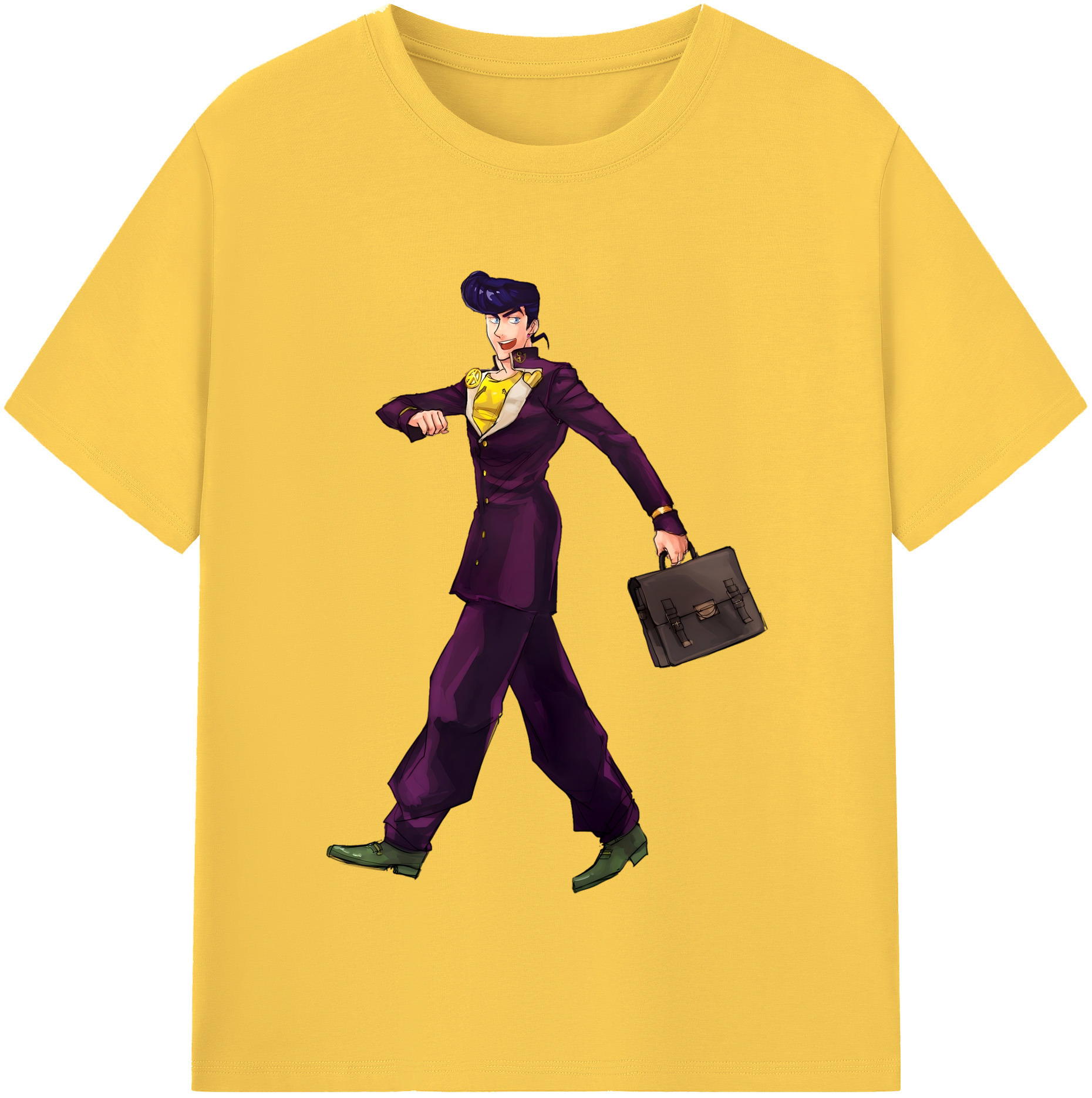 （画像用） ジョジョの奇妙な冒険 ひがしかた じょうすけ JoJo's Bizarre Adventure Higashikata Josuke 綿100％半袖Tシャツ（フロントプリント）