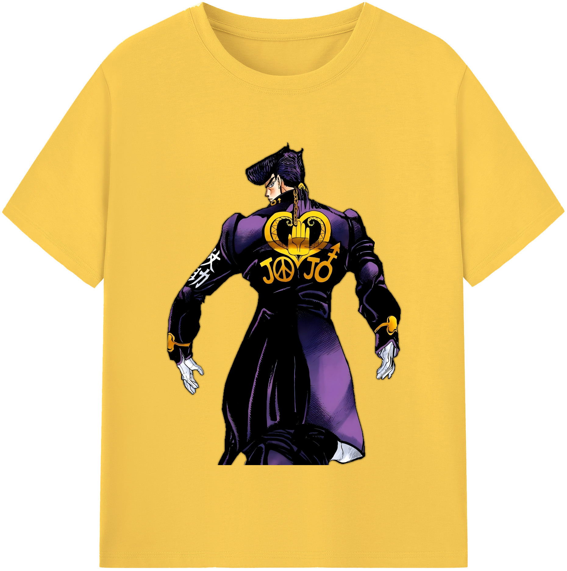 （画像用） ジョジョの奇妙な冒険 ひがしかた じょうすけ JoJo's Bizarre Adventure Higashikata Josuke 綿100％半袖Tシャツ（フロントプリント）