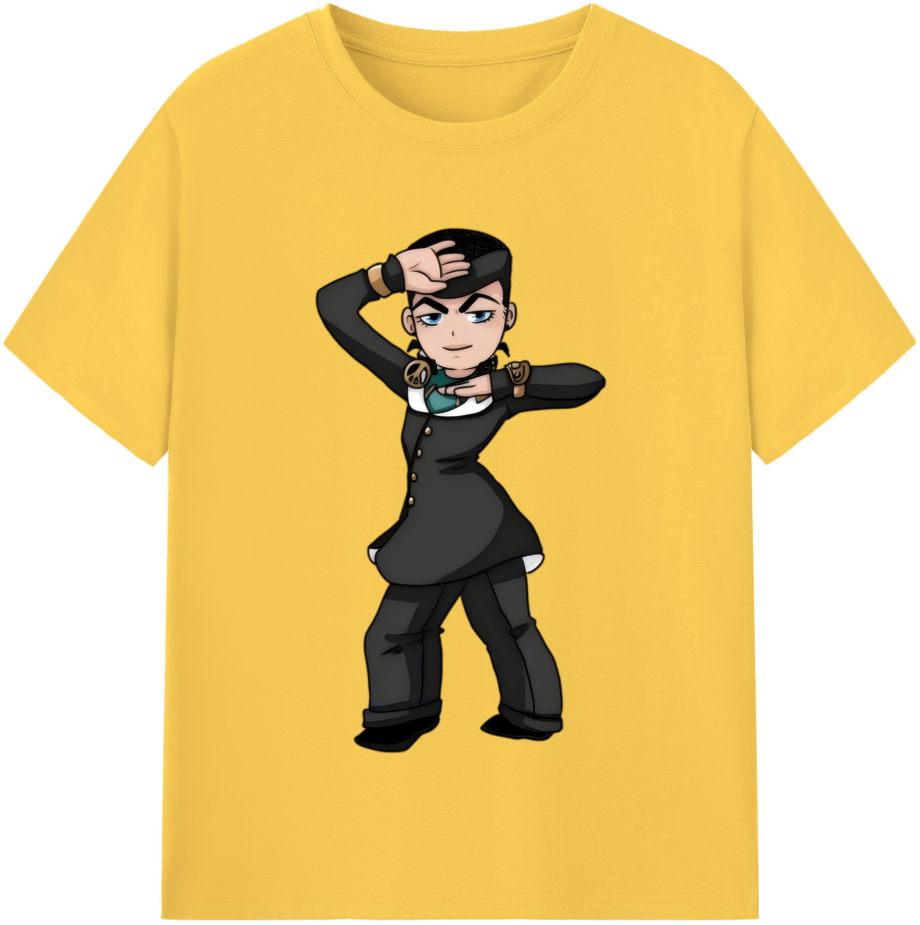 （画像用） ジョジョの奇妙な冒険 ひがしかた じょうすけ JoJo's Bizarre Adventure Higashikata Josuke 綿100％半袖Tシャツ（フロントプリント）