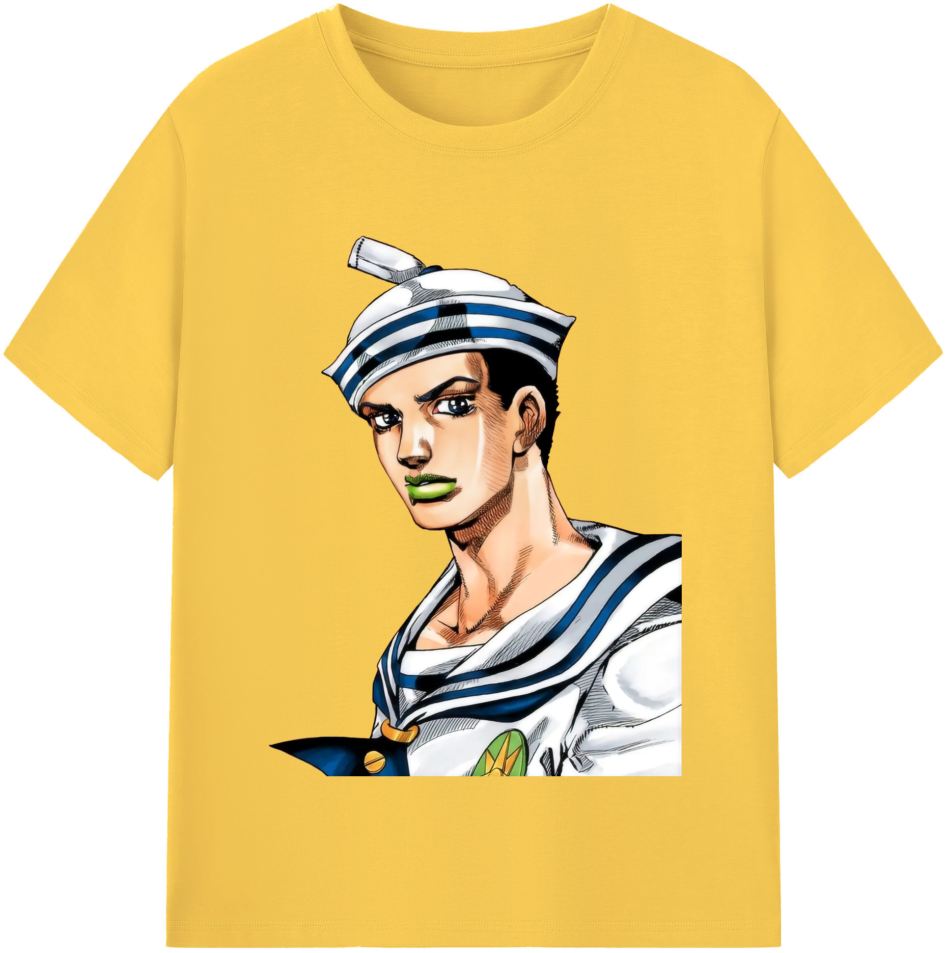 （画像用） ジョジョの奇妙な冒険 東方定助 JoJo's Bizarre Adventure Higashikata Josuke 綿100％半袖Tシャツ（フロントプリント）