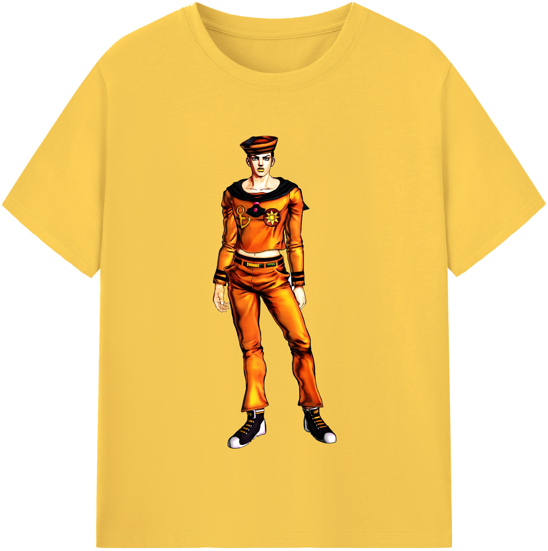 （画像用） ジョジョの奇妙な冒険 東方定助 JoJo's Bizarre Adventure Higashikata Josuke 綿100％半袖Tシャツ（フロントプリント）