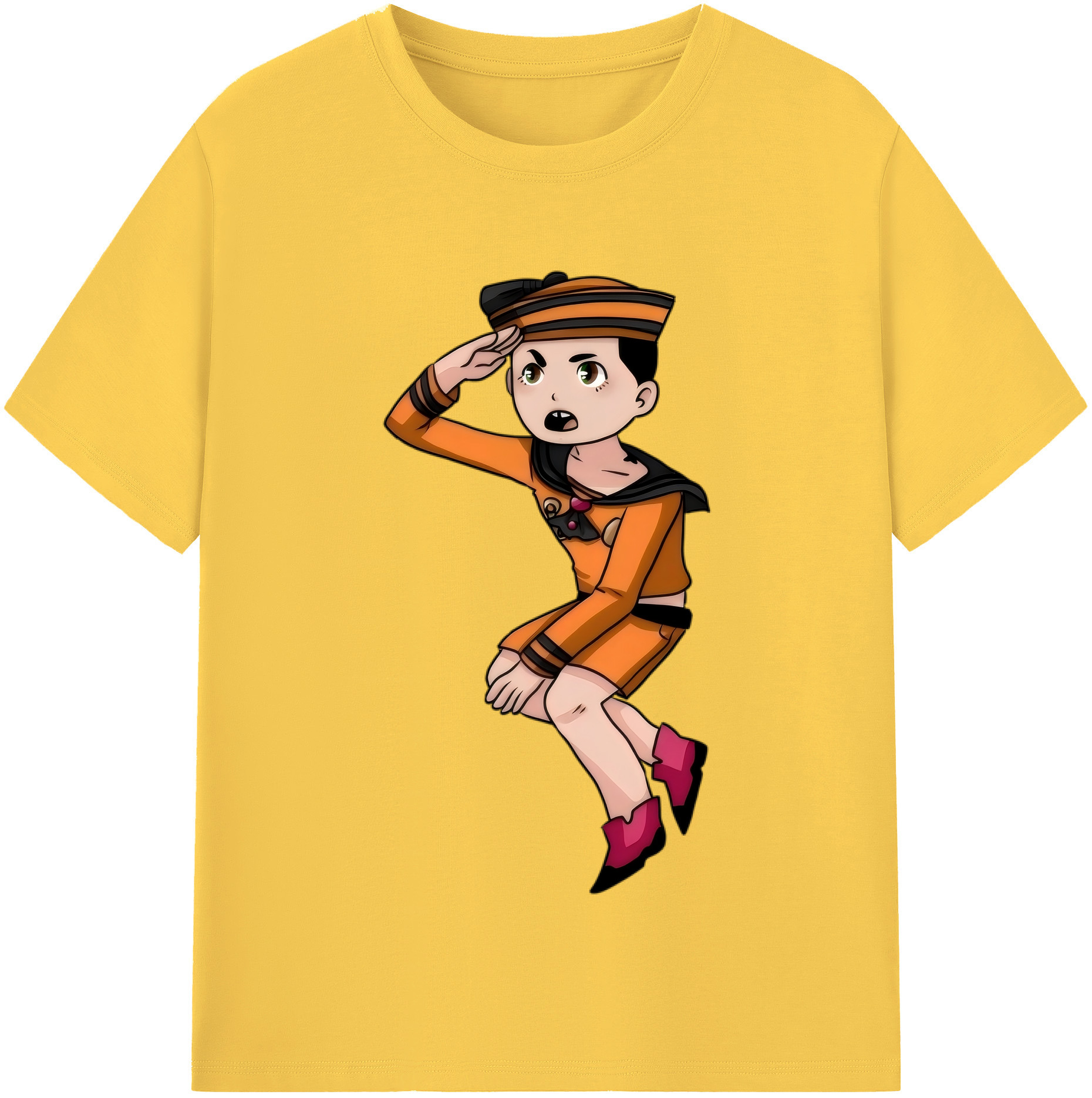（画像用） ジョジョの奇妙な冒険 東方定助 JoJo's Bizarre Adventure Higashikata Josuke 綿100％半袖Tシャツ（フロントプリント）