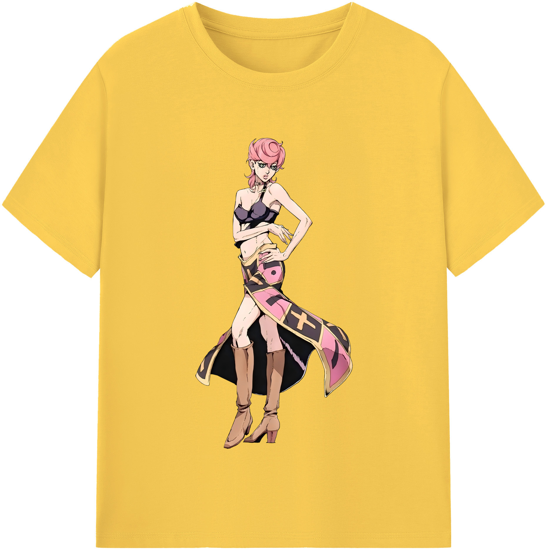 （画像用） ジョジョの奇妙な冒険 トリッシュ?ウナ JoJo's Bizarre Adventure Trish Una 綿100％半袖Tシャツ（フロントプリント）