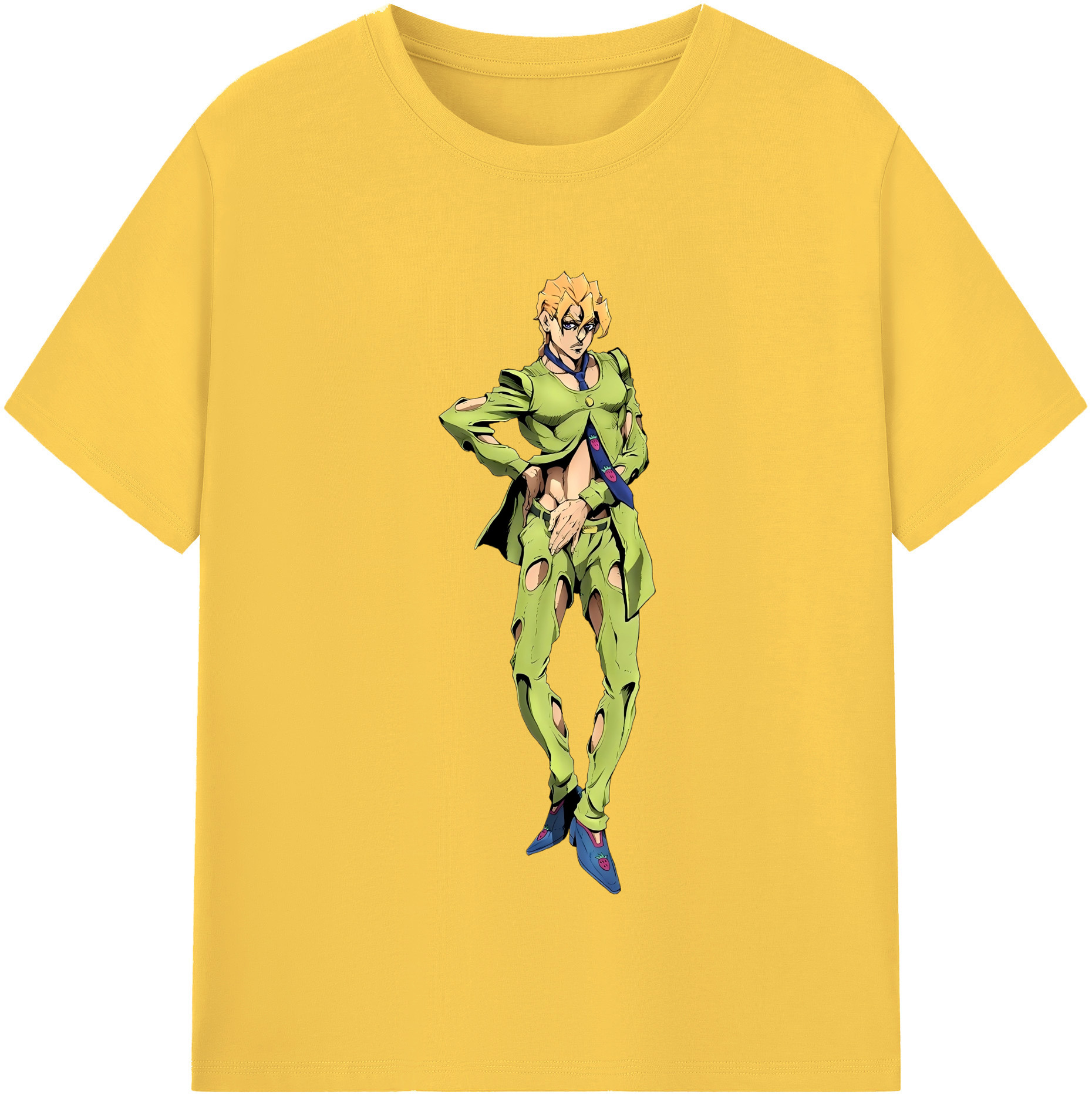 （画像用） ジョジョの奇妙な冒険 パンナコッタ?フー JoJo's Bizarre Adventure Pannacotta Fugo 綿100％半袖Tシャツ（フロントプリント）