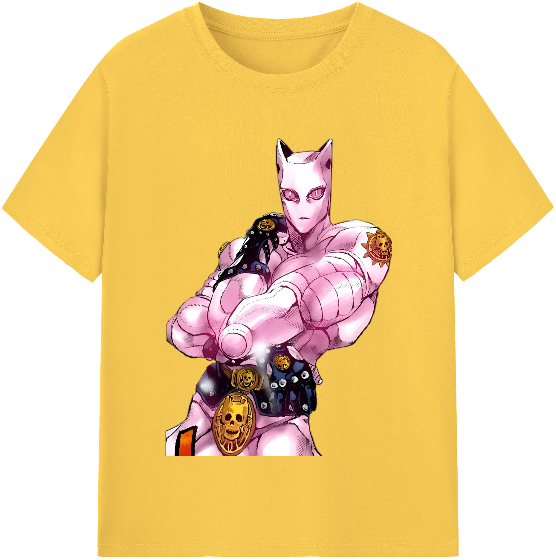 （画像用） ジョジョの奇妙な冒険 きら よしかげ JoJo's Bizarre Adventure Kira Yoshikage 綿100％半袖Tシャツ（フロントプリント）