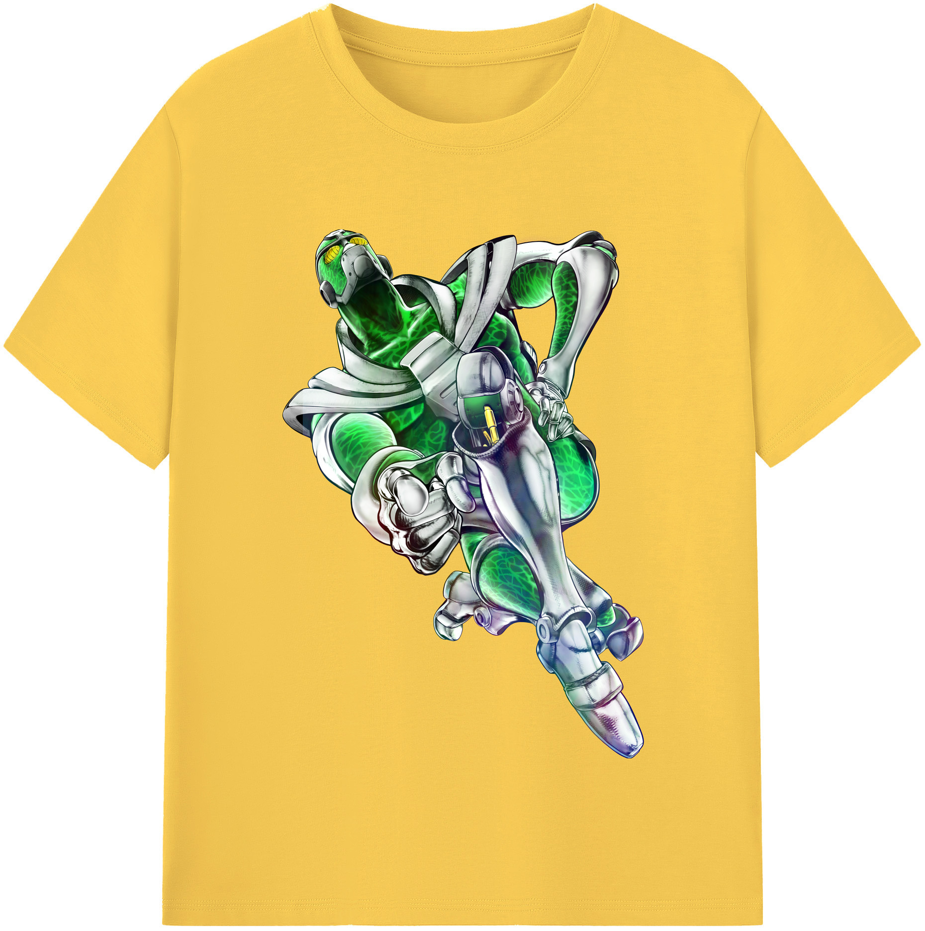（画像用） ジョジョの奇妙な冒険 花京院 典明（かきょういん のりあき） JoJo's Bizarre Adventure Kakyoin Noriaki 綿100％半袖Tシャツ（フロントプリント）