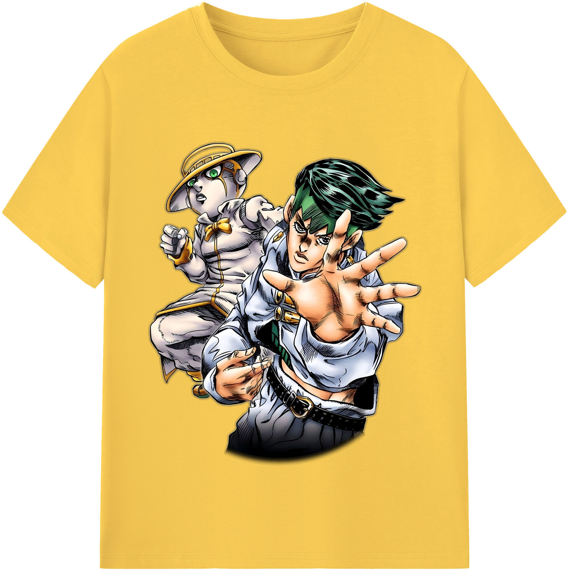 （画像用） ジョジョの奇妙な冒険 岸辺 露伴（きしべ ろはん） JoJo's Bizarre Adventure Rohan Kishibe 綿100％半袖Tシャツ（フロントプリント）