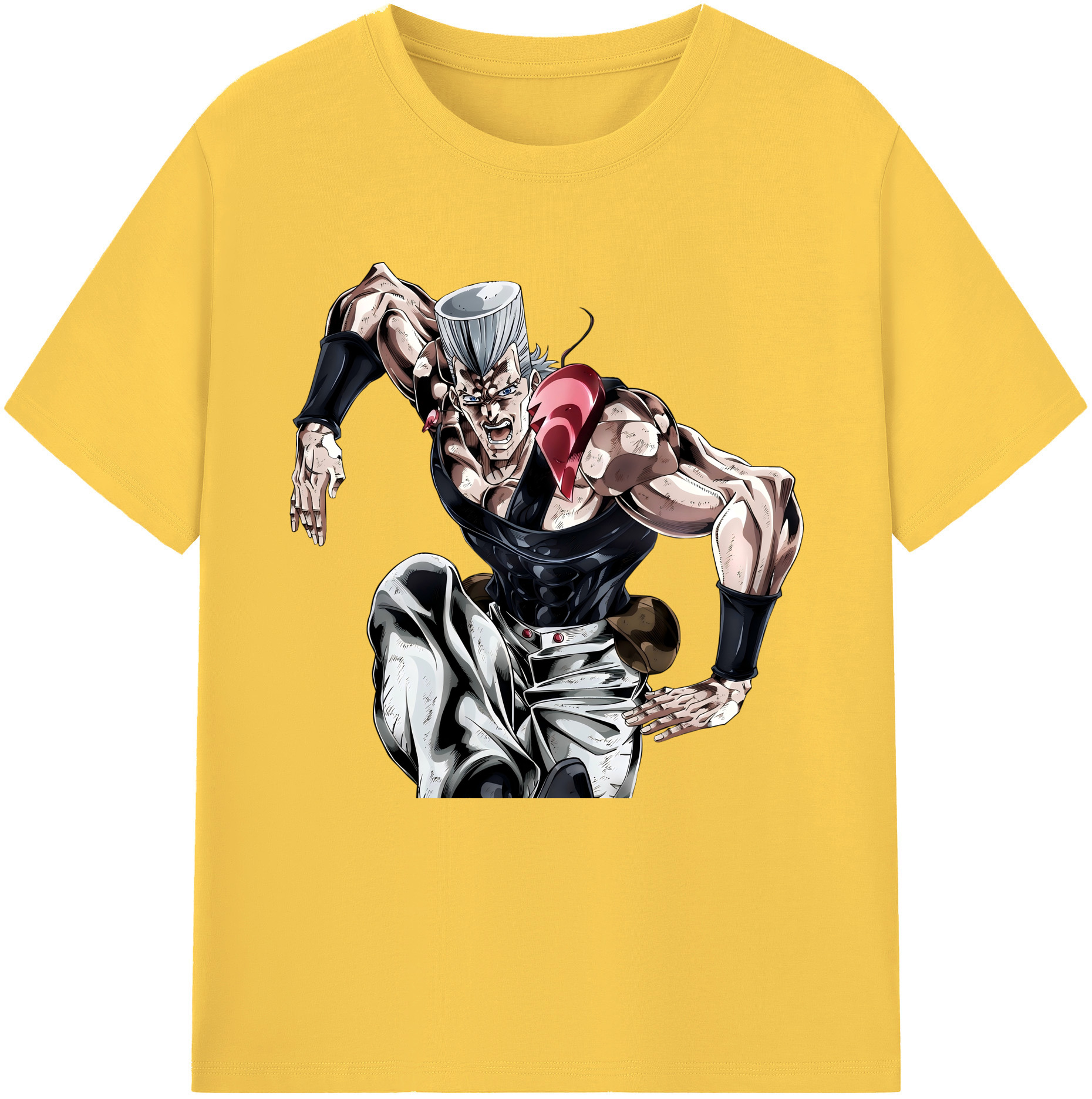 （画像用） ジョジョの奇妙な冒険 ジャン＝ピエール?ポルナレフ JoJo's Bizarre Adventure Jan Pierre Polnareff 綿100％半袖Tシャツ（フロントプリント）