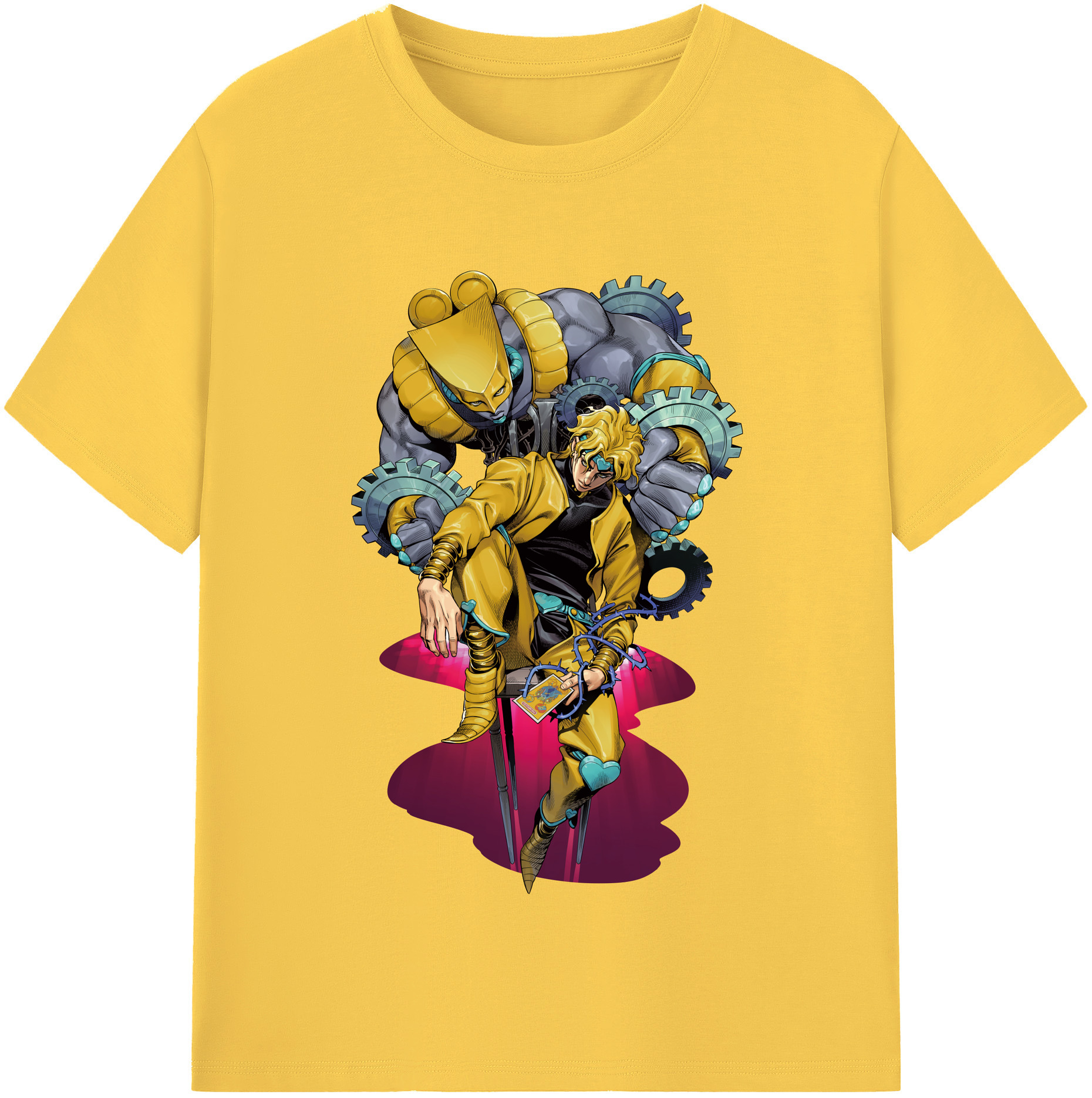 （画像用） ジョジョの奇妙な冒険 ディオ?ブランドー JoJo's Bizarre Adventure Dio Brando 綿100％半袖Tシャツ（フロントプリント）