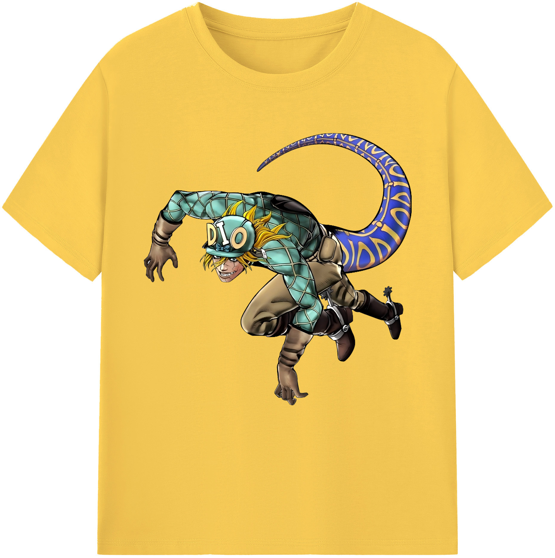 （画像用） ジョジョの奇妙な冒険 ディオ?ブランドー JoJo's Bizarre Adventure Dio Brando 綿100％半袖Tシャツ（フロントプリント）