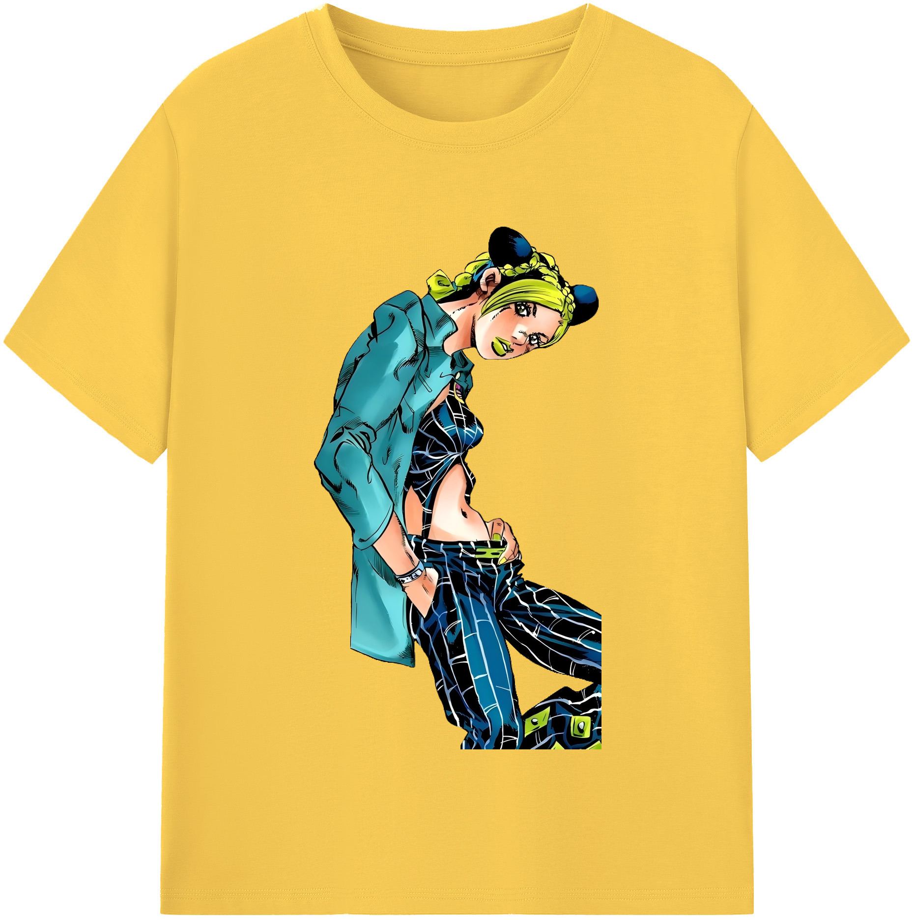 （画像用） "ジョジョの奇妙な冒険 くうじょう ジョリーン JoJo's Bizarre Adventure Jolyne Cujoh " 綿100％半袖Tシャツ（フロントプリント）