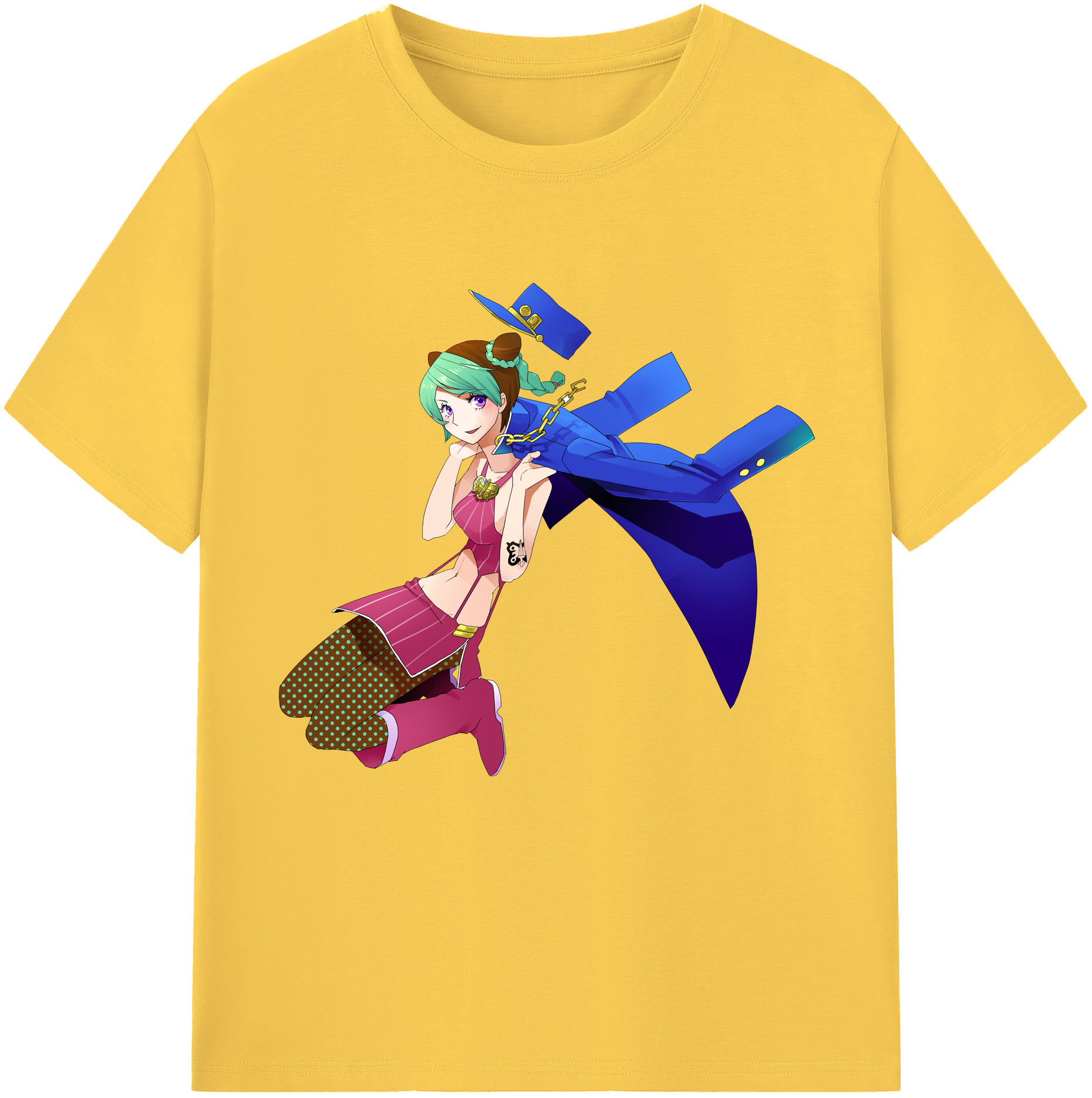 （画像用） "ジョジョの奇妙な冒険 くうじょう ジョリーン JoJo's Bizarre Adventure Jolyne Cujoh " 綿100％半袖Tシャツ（フロントプリント）