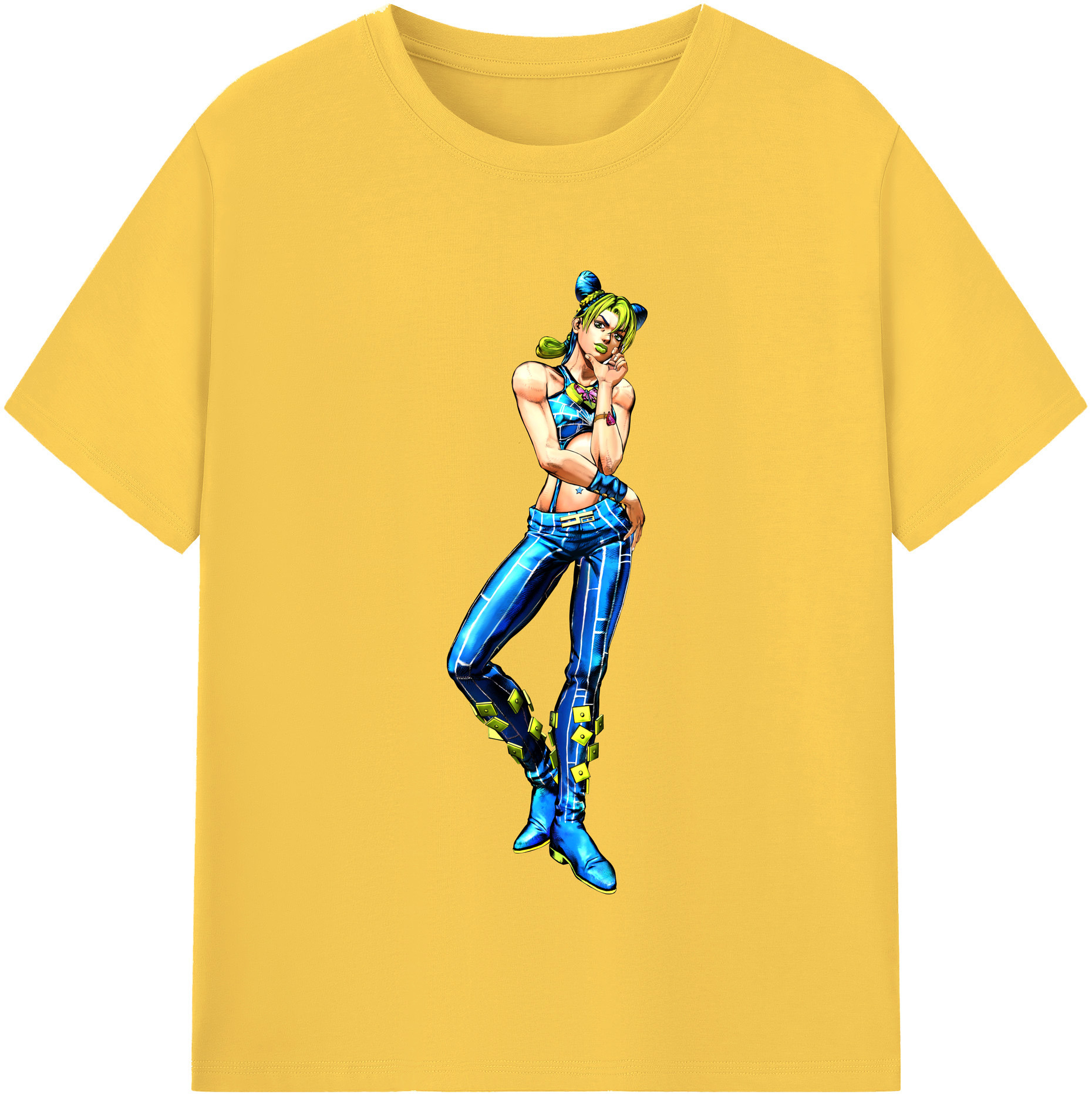 （画像用） "ジョジョの奇妙な冒険 くうじょう ジョリーン JoJo's Bizarre Adventure Jolyne Cujoh " 綿100％半袖Tシャツ（フロントプリント）