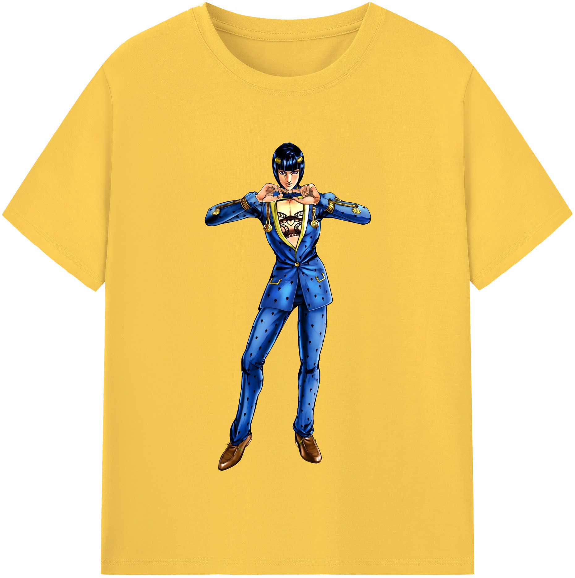 （画像用） ジョジョの奇妙な冒険 ブローノ?ブチャラティ JoJo's Bizarre Adventure Bruno Bucciarati 綿100％半袖Tシャツ（フロントプリント）