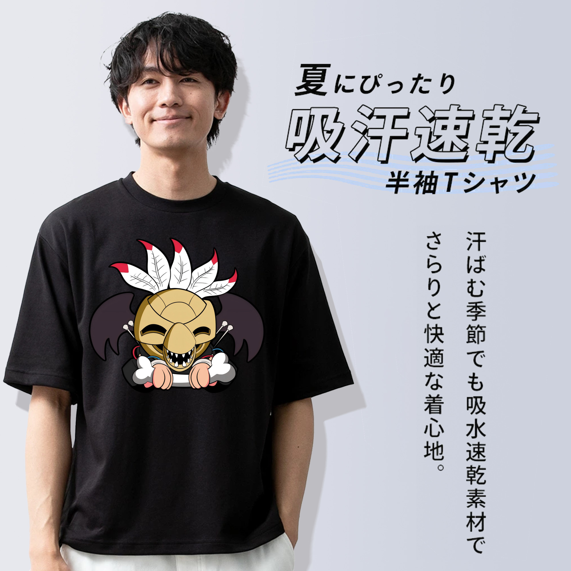 ジョジョの奇妙な冒険 JoJo's Bizarre Adventure 綿100％半袖Tシャツ（フロントプリント）