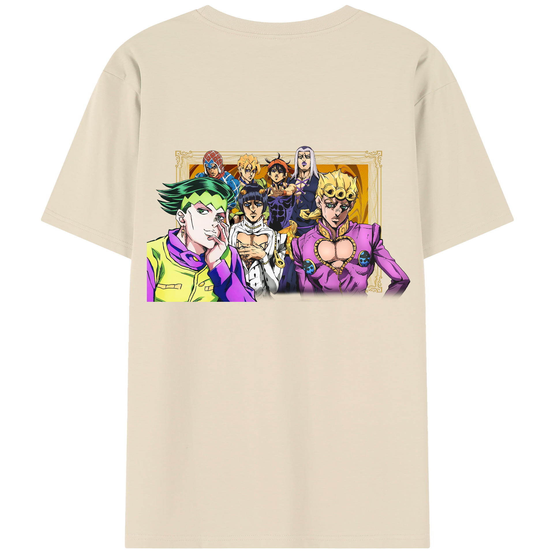 （画像用） ジョジョの奇妙な冒険 ジョルノ?ジョバァーナ JoJo's Bizarre Adventure Giorno Giovanna 綿100％半袖Tシャツ（背面プリント）