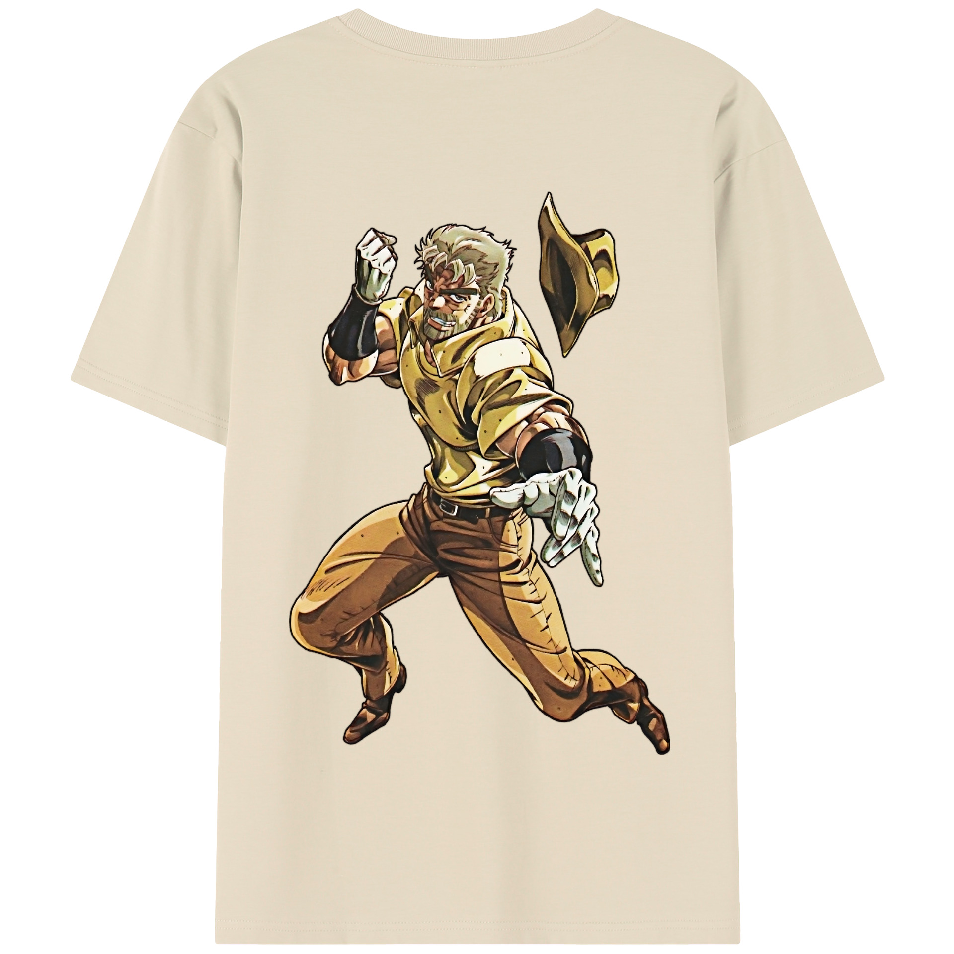 （画像用） ジョジョの奇妙な冒険 ジョセフ?ジョースター JoJo's Bizarre Adventure Joseph Joestar 綿100％半袖Tシャツ（背面プリント）