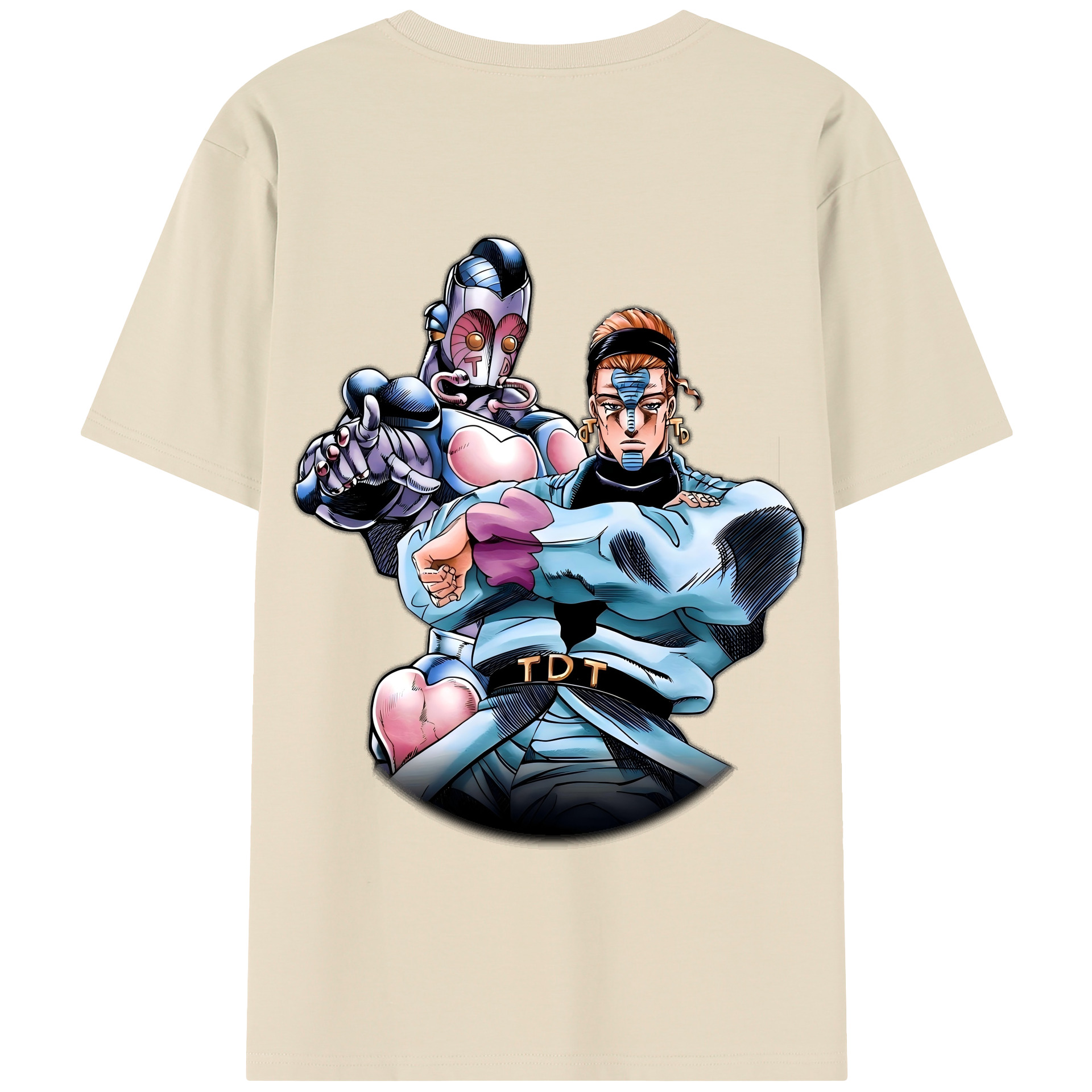 （画像用） ジョジョの奇妙な冒険 ひがしかた じょうすけ JoJo's Bizarre Adventure Higashikata Josuke 綿100％半袖Tシャツ（背面プリント）