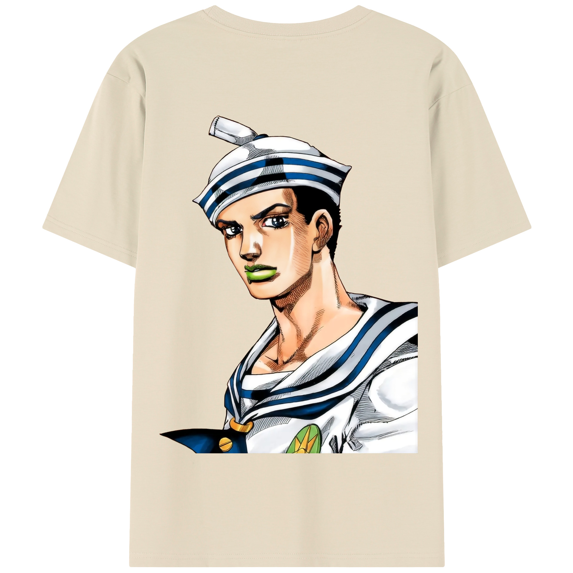 （画像用） ジョジョの奇妙な冒険 東方定助 JoJo's Bizarre Adventure Higashikata Josuke 綿100％半袖Tシャツ（背面プリント）