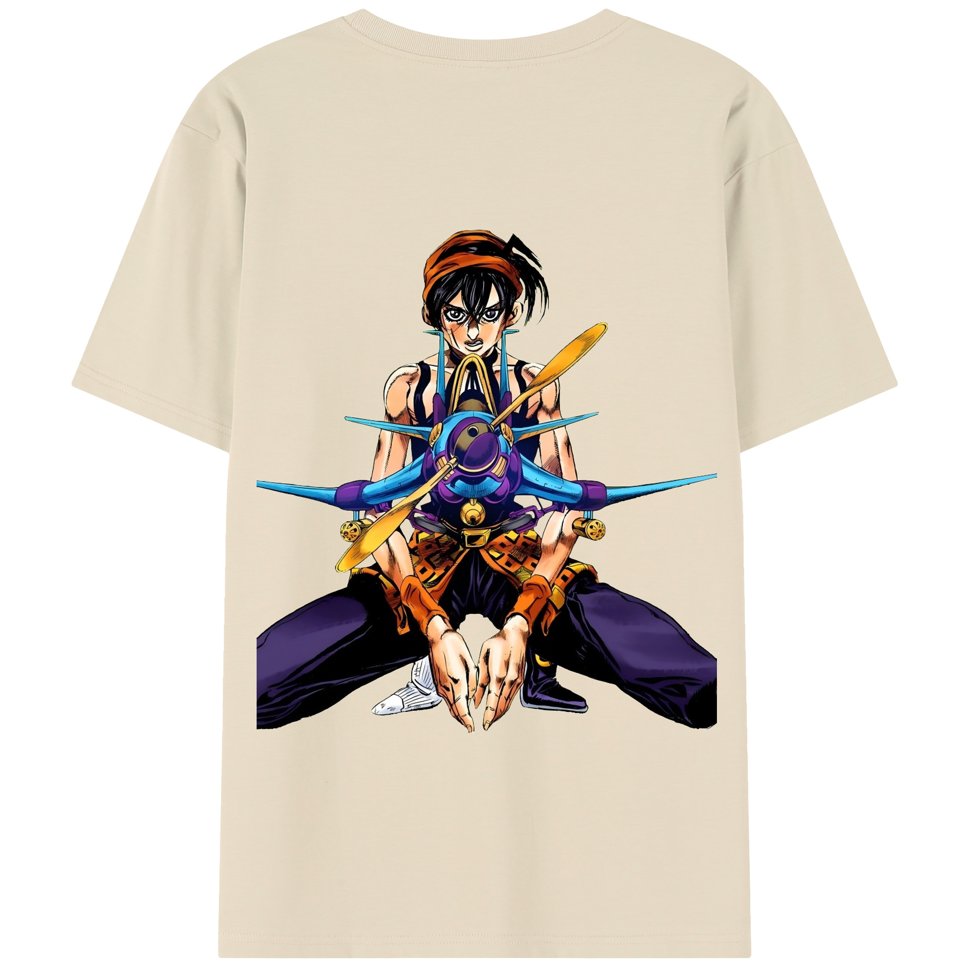 （画像用） ジョジョの奇妙な冒険 ナランチャ?ギルガ JoJo's Bizarre Adventure Narancia Ghirga 綿100％半袖Tシャツ（背面プリント）