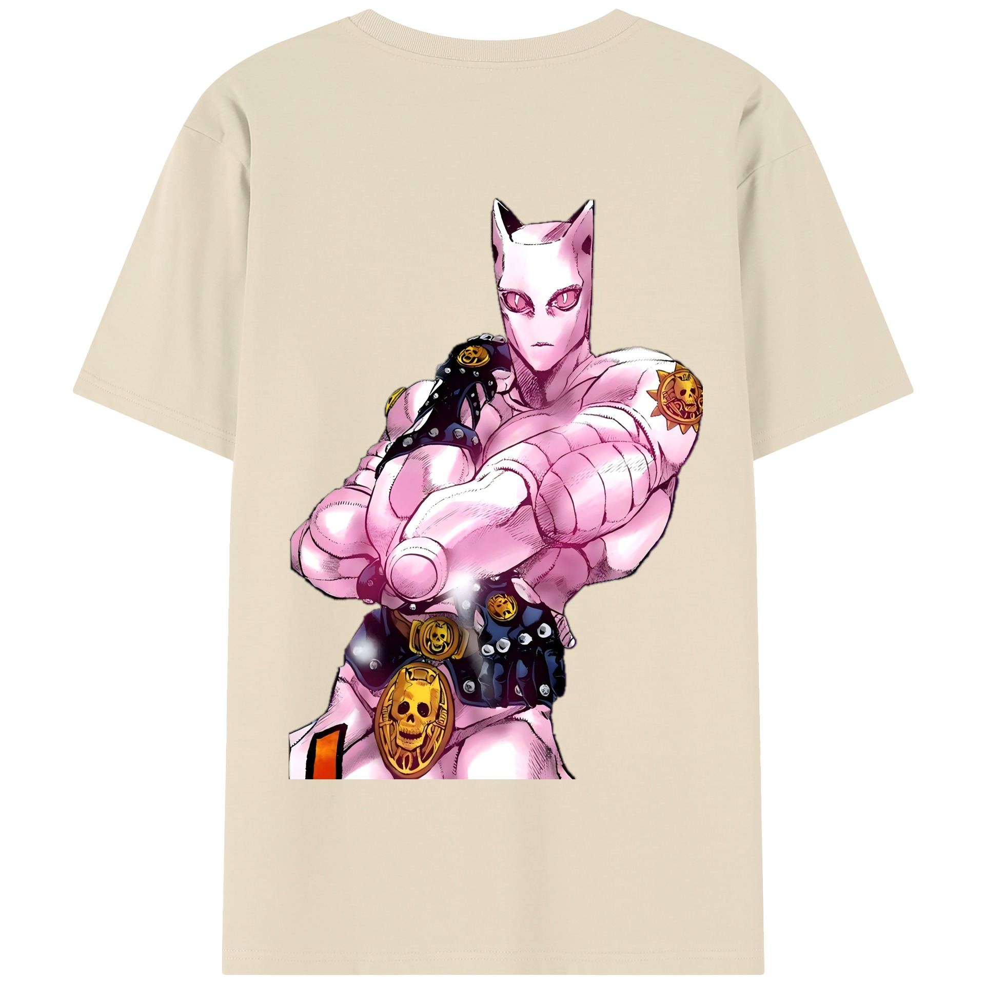 （画像用） ジョジョの奇妙な冒険 きら よしかげ JoJo's Bizarre Adventure Kira Yoshikage 綿100％半袖Tシャツ（背面プリント）