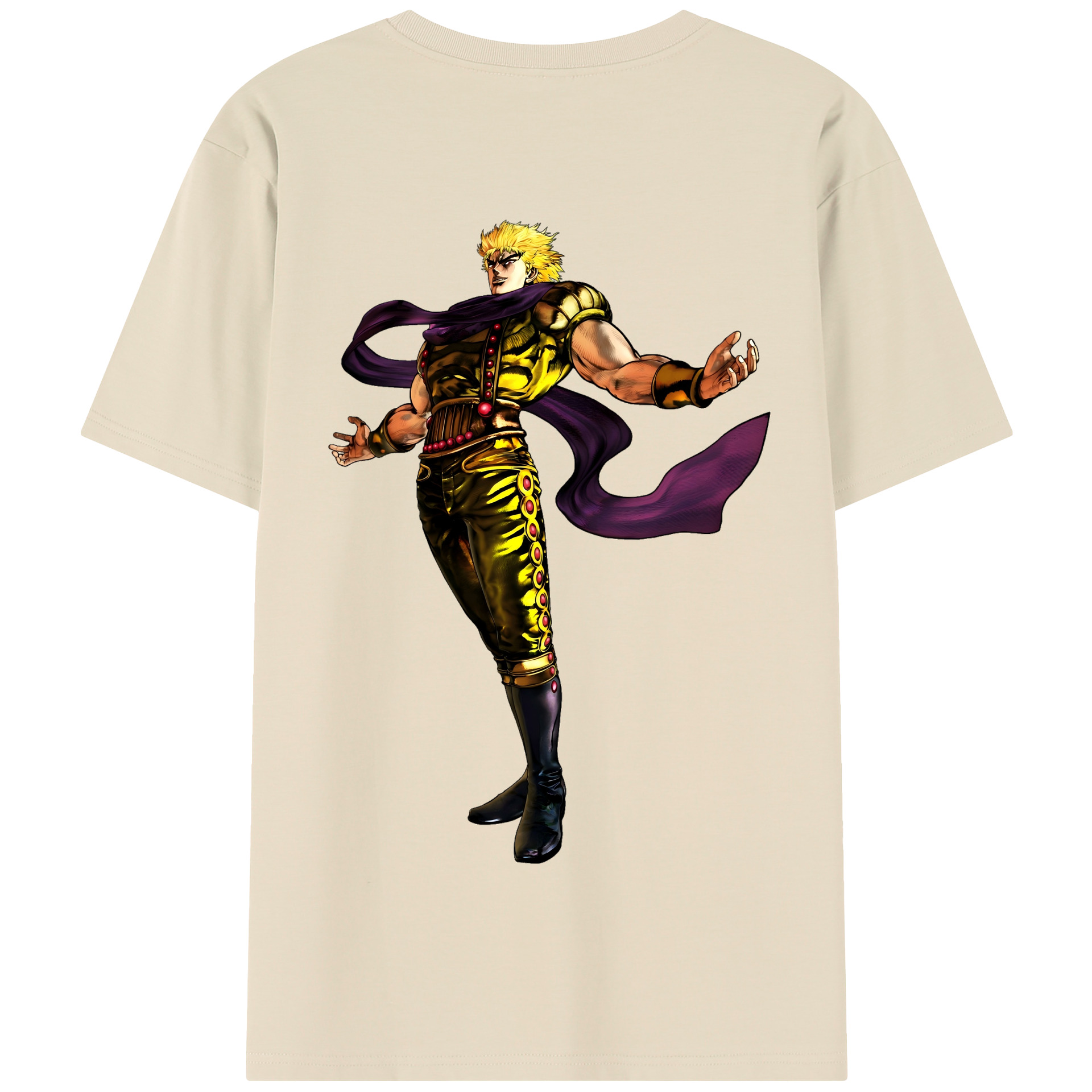 （画像用） ジョジョの奇妙な冒険 ディオ?ブランドー JoJo's Bizarre Adventure Dio Brando 綿100％半袖Tシャツ（背面プリント）