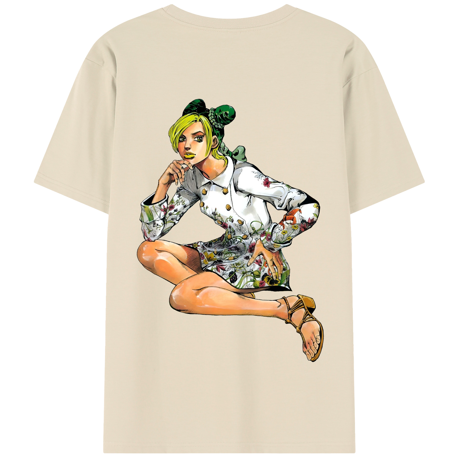 （画像用） "ジョジョの奇妙な冒険 くうじょう ジョリーン JoJo's Bizarre Adventure Jolyne Cujoh " 綿100％半袖Tシャツ（背面プリント）