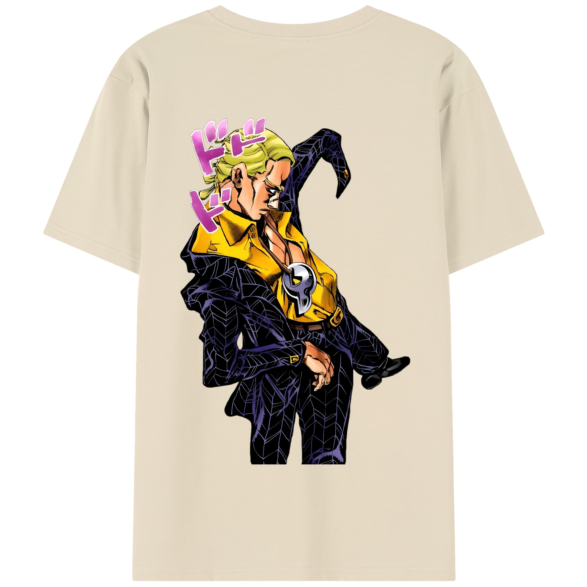 （画像用） ジョジョの奇妙な冒険 プロシュート JoJo's Bizarre Adventure Prosciutto 綿100％半袖Tシャツ（背面プリント）