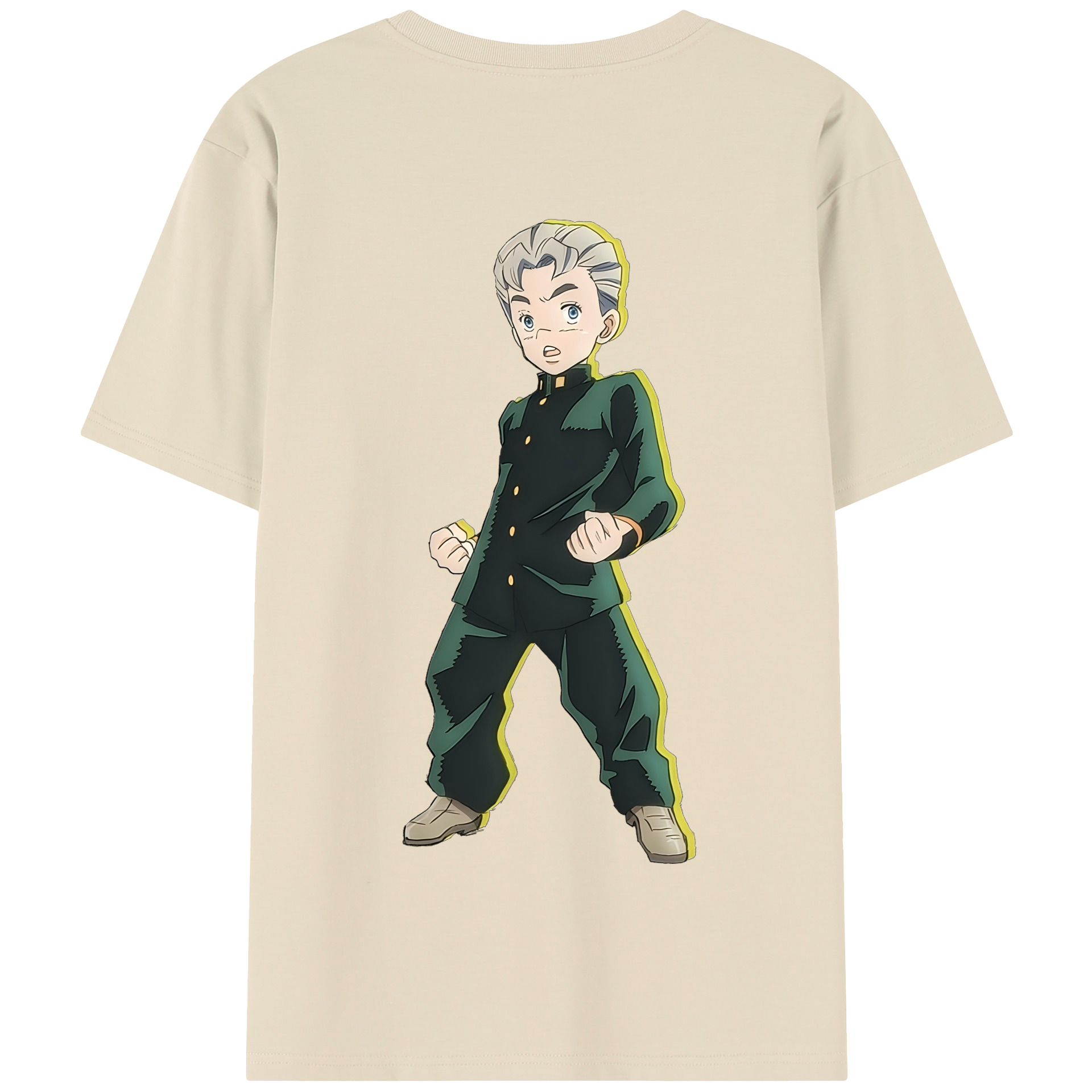 （画像用） ジョジョの奇妙な冒険 広瀨康一 JoJo's Bizarre Adventure Hirose Koichi 綿100％半袖Tシャツ（背面プリント）