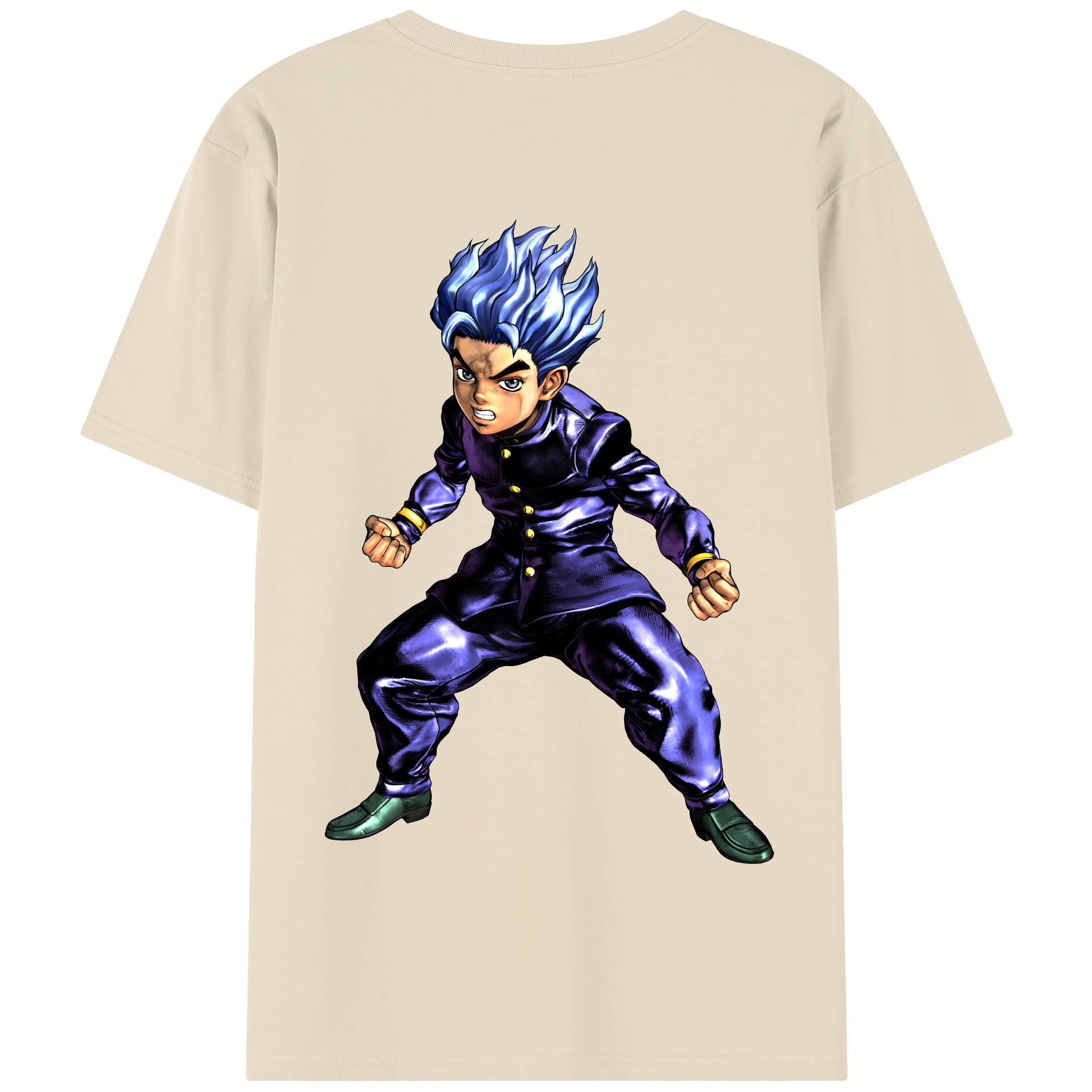 （画像用） ジョジョの奇妙な冒険 広瀨康一 JoJo's Bizarre Adventure Hirose Koichi 綿100％半袖Tシャツ（背面プリント）